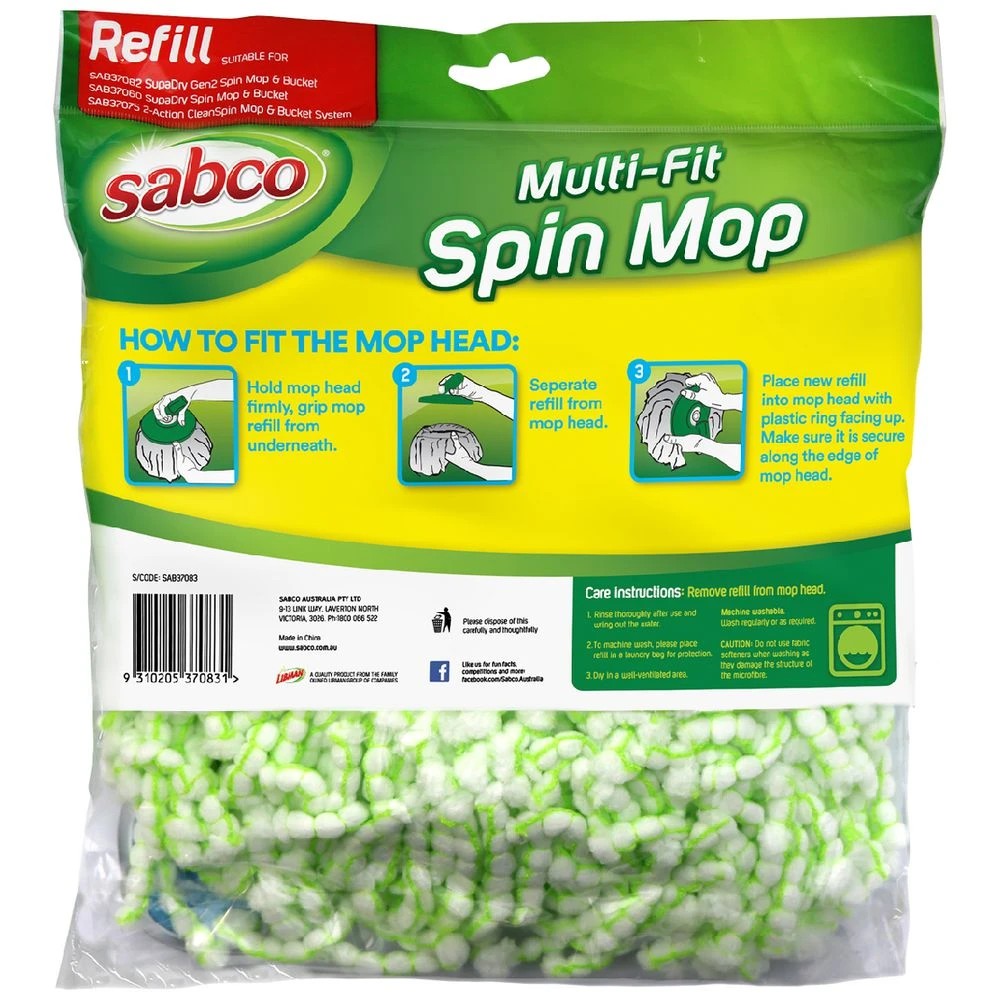 3 Sabco Muti-Fit Spin Mop Refill, 3 of 3