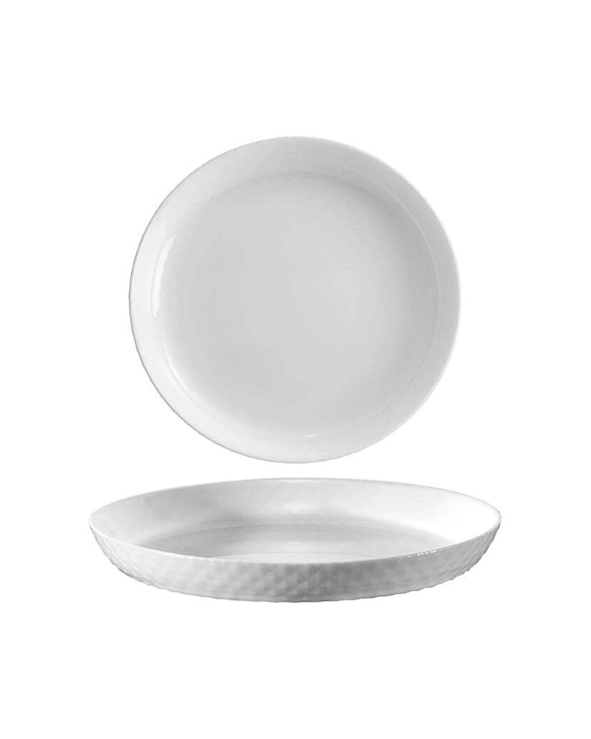 2 Wiltshire 4PK Diamond Glass Textured Side Plate 19cm - White, 2 of 4