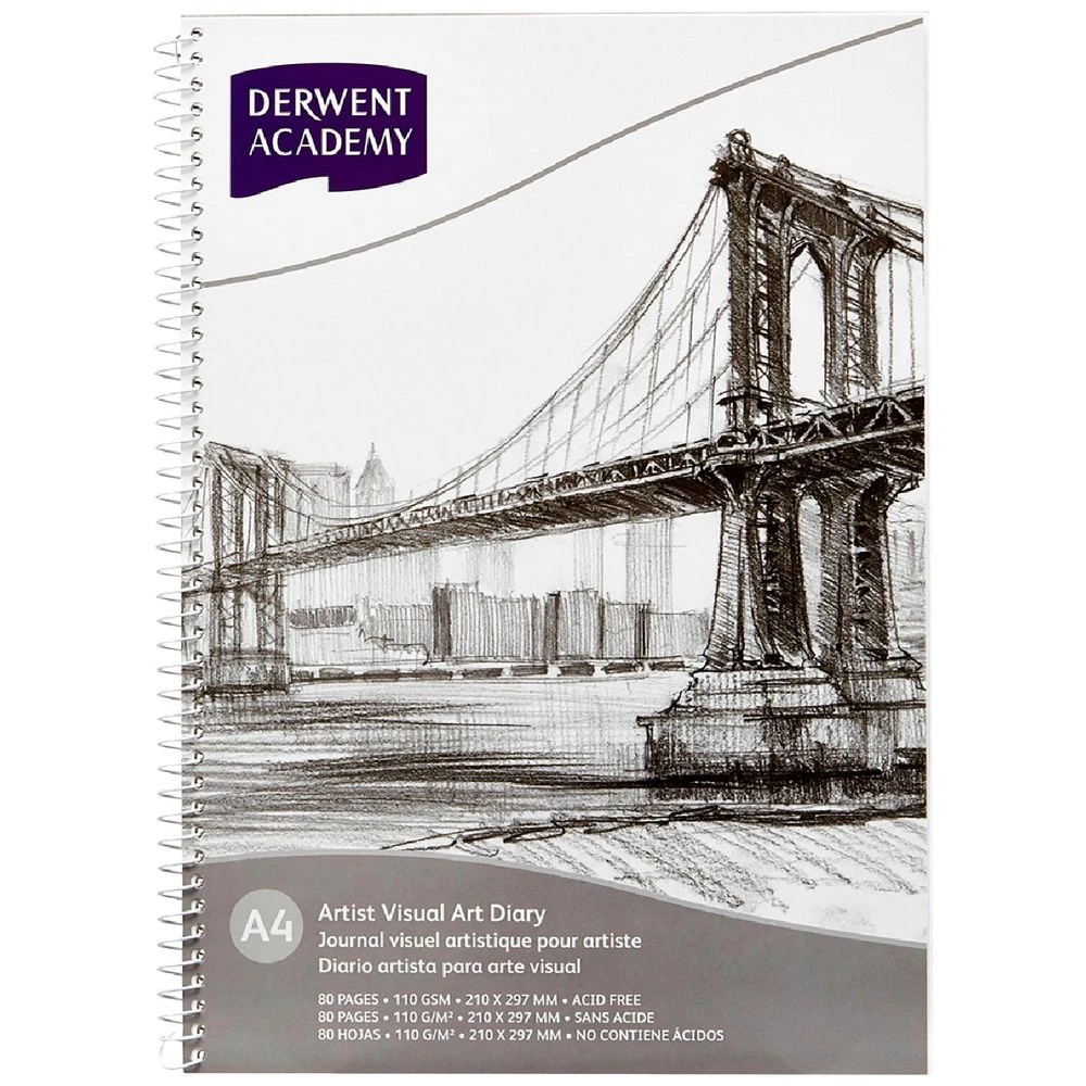 1 Derwent Academy Visual Art Diary Portrait 110gsm 80 Pages A4, 1 of 1