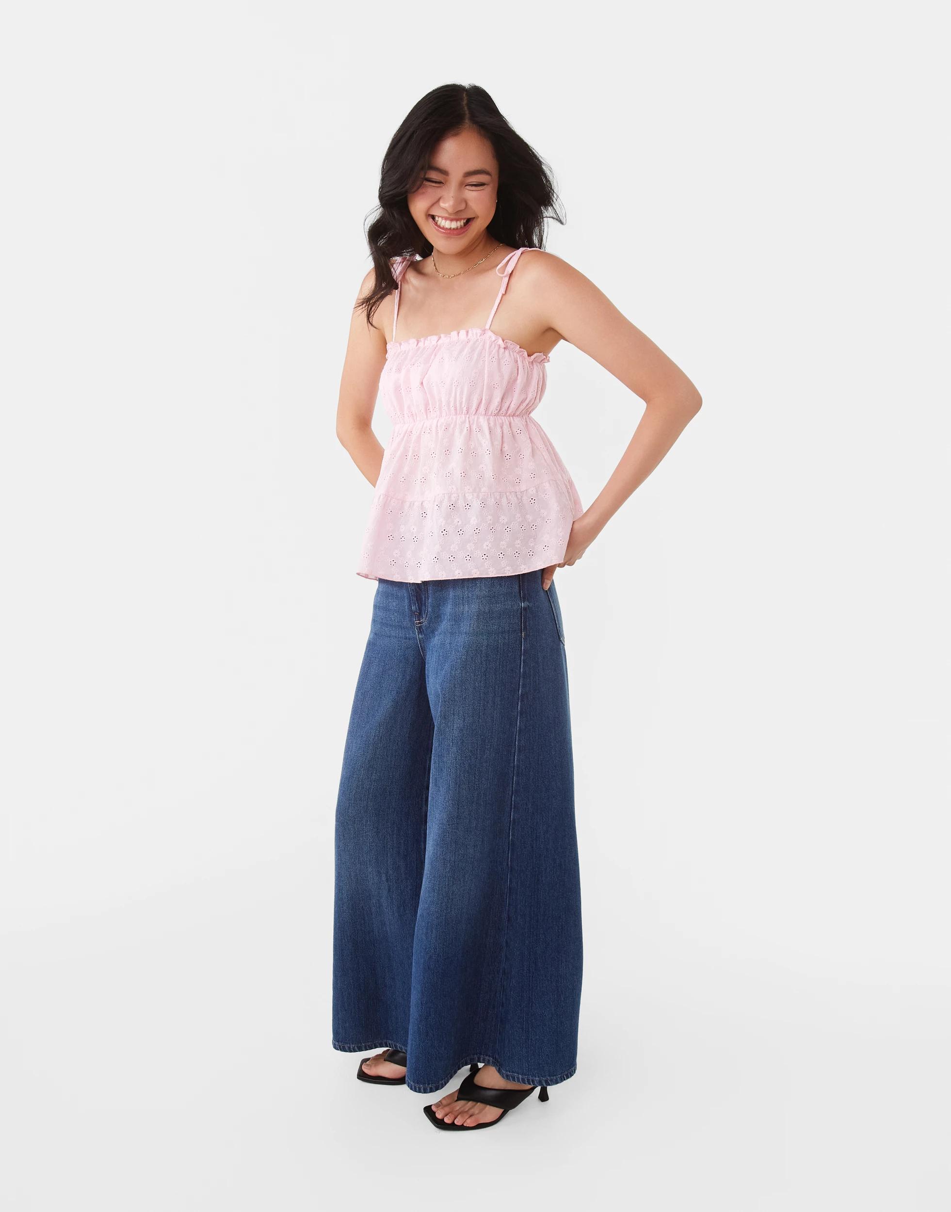 3 Sleeveless Broderie Tier Top Chery Pink, 3 of 8