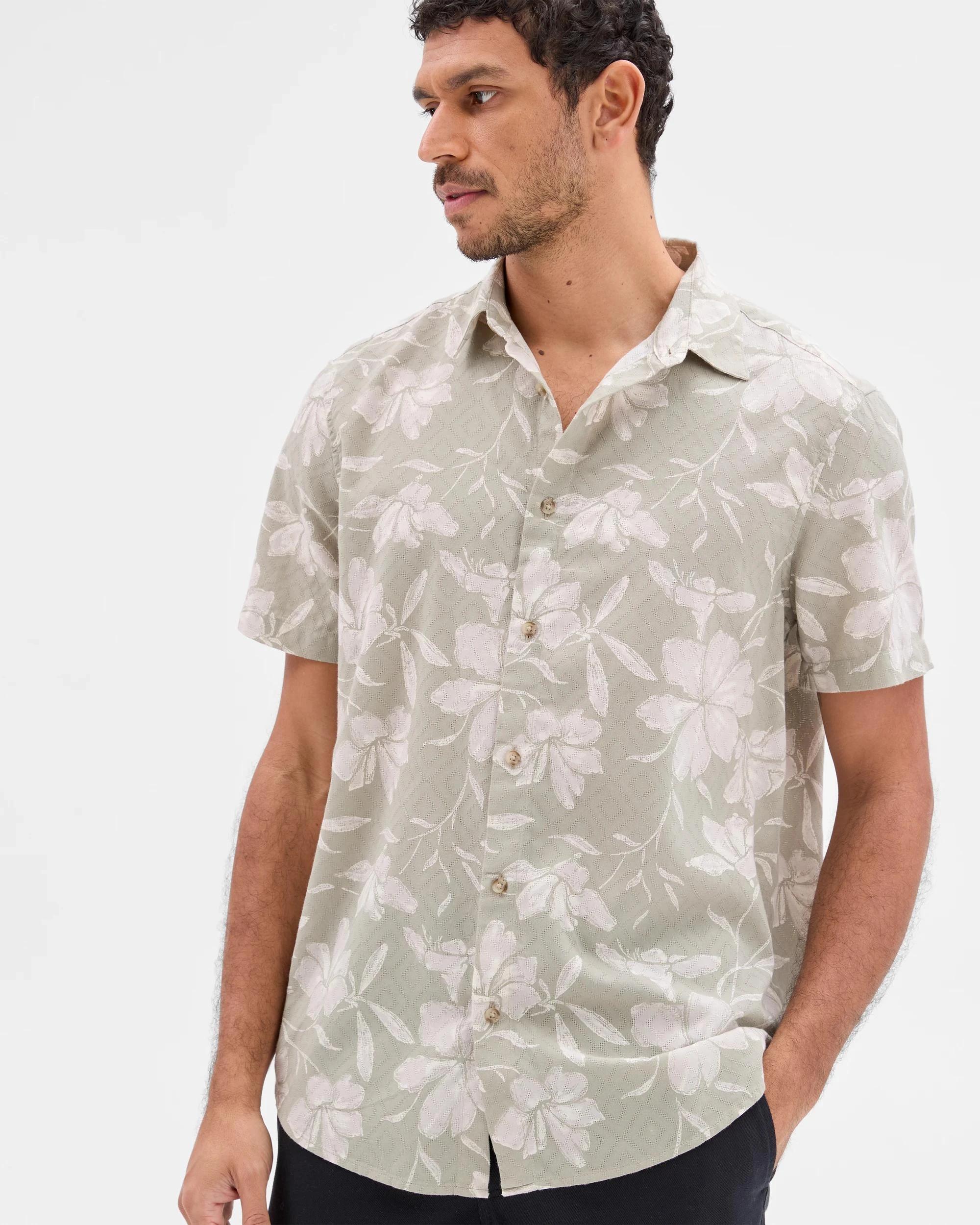 3 Target Australian Cotton Short Sleeve Floral Print Shirt AGAVE GREEN FLORAL, 3 of 6