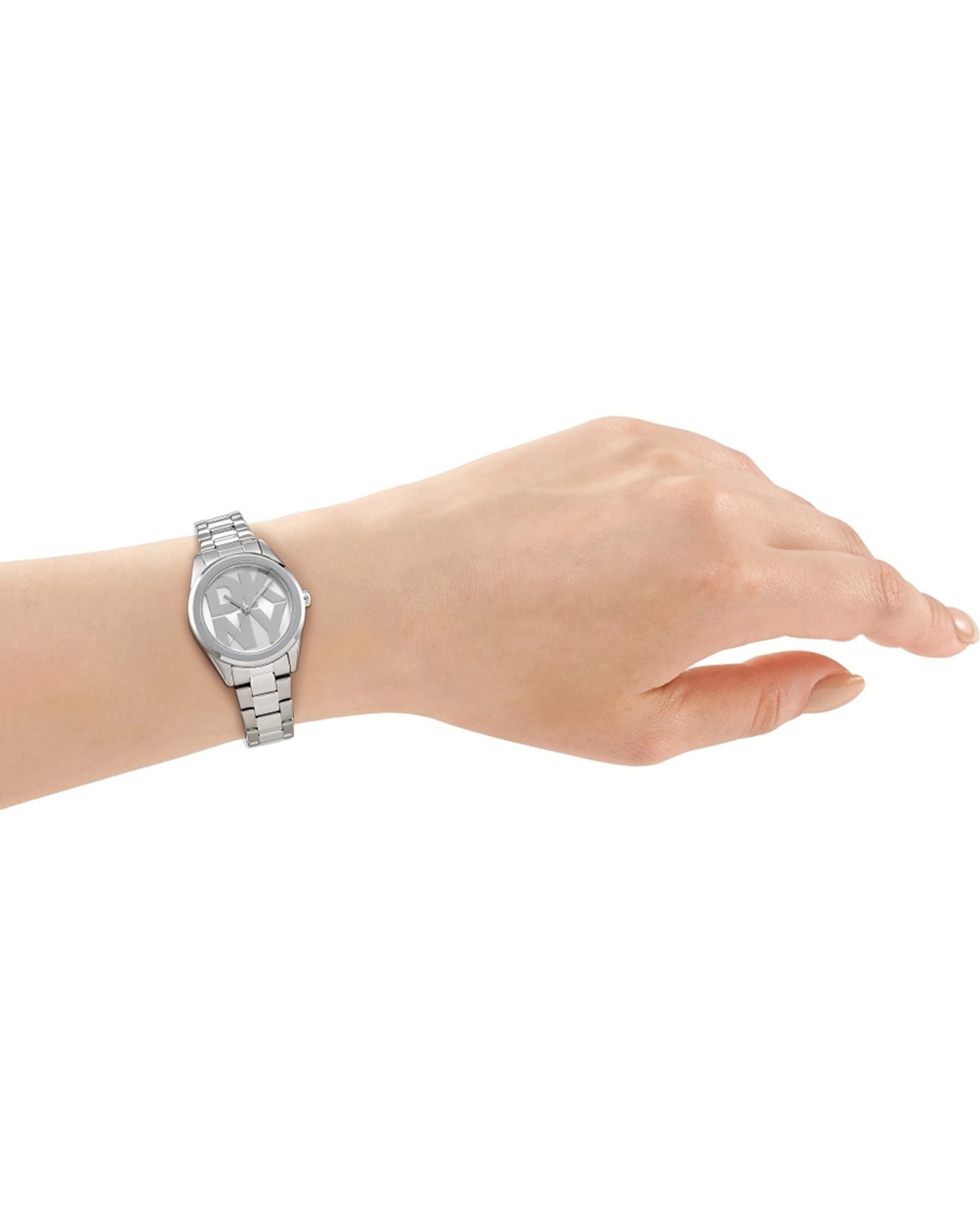 4 DKNY Women's Watch Logo Silver  28mm With Bracelet 19cm+1cm Stainless Steel, 4 of 4