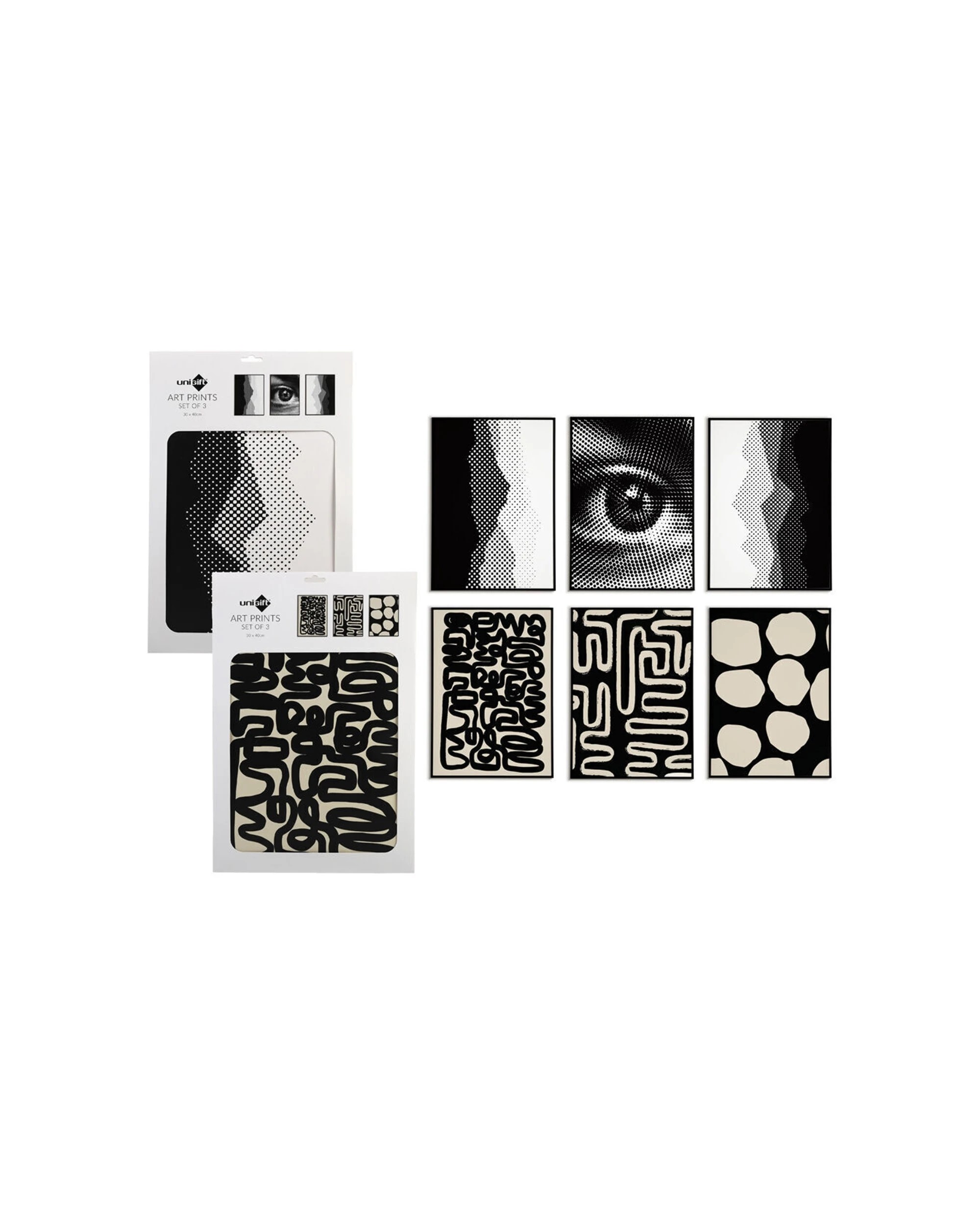 3 Unigift 18pc Art Prints Poster Black White Contemporary 30x40cm - Multi, 3 of 3