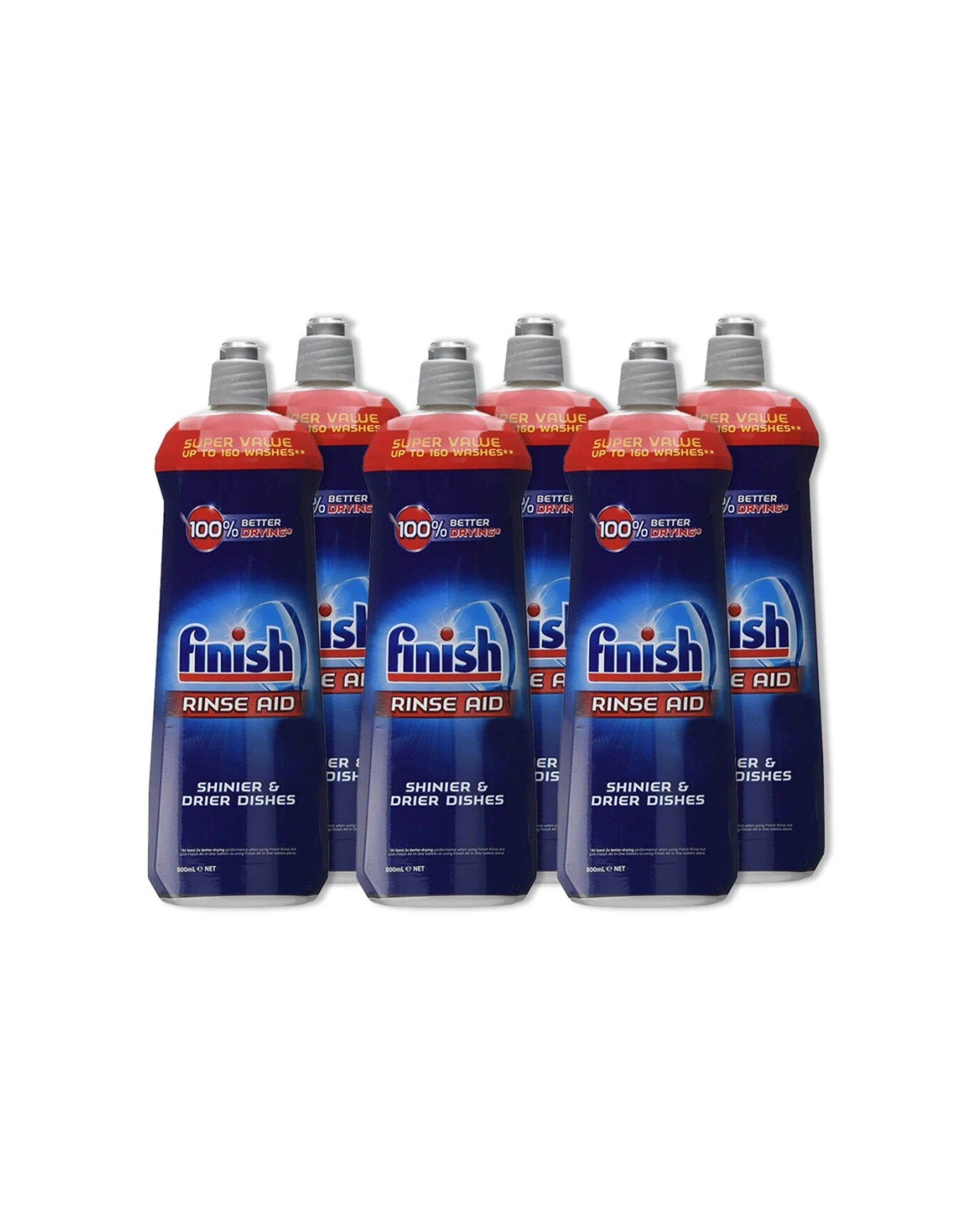 1 Finish 6pc Rinse Aid Dishwashing Aid Water Spot Remover Film Protection 800ml, 1 of 3
