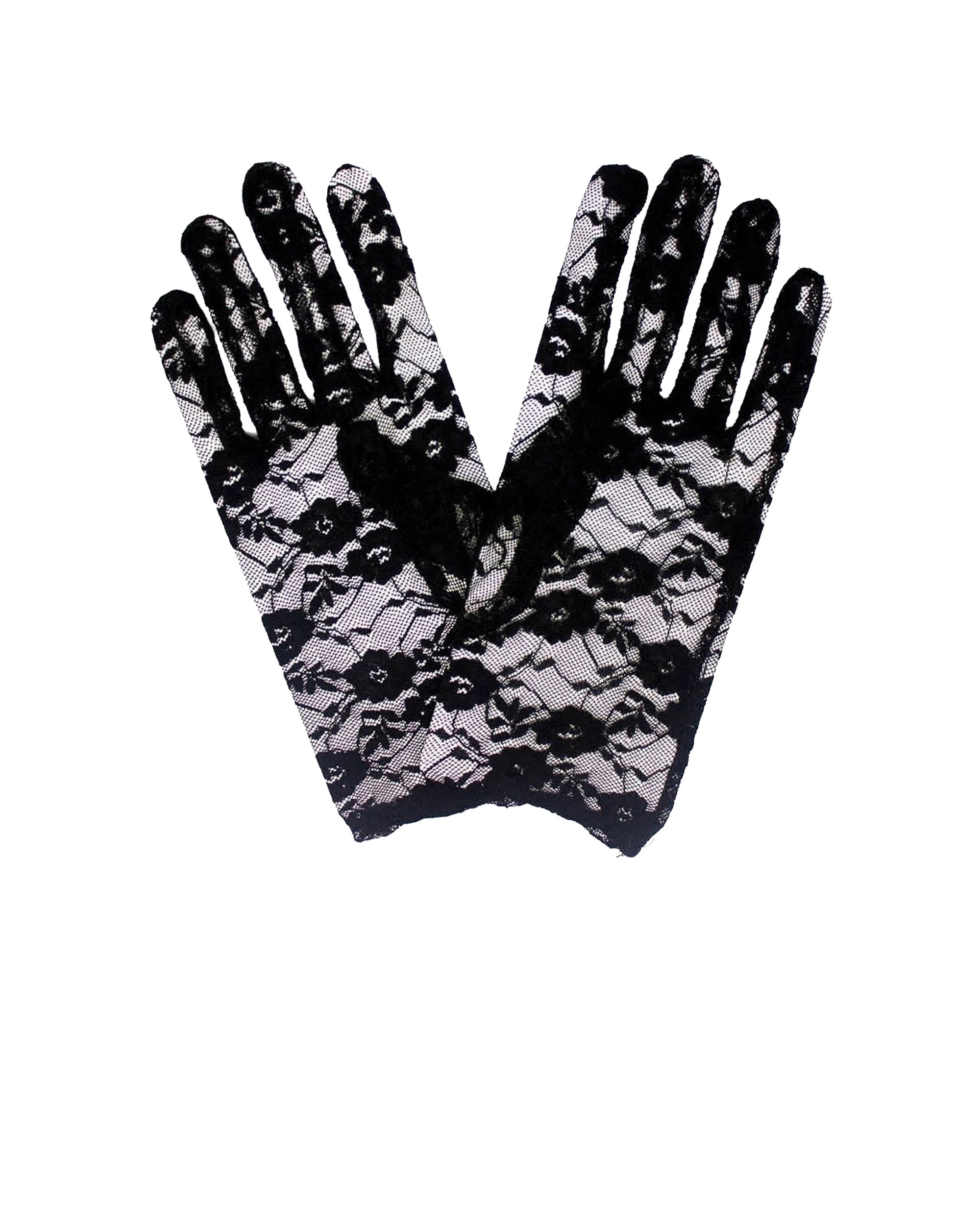 1 JD Party Lace Glove Short Elegant Costume Accessory - Black, 1 of 1