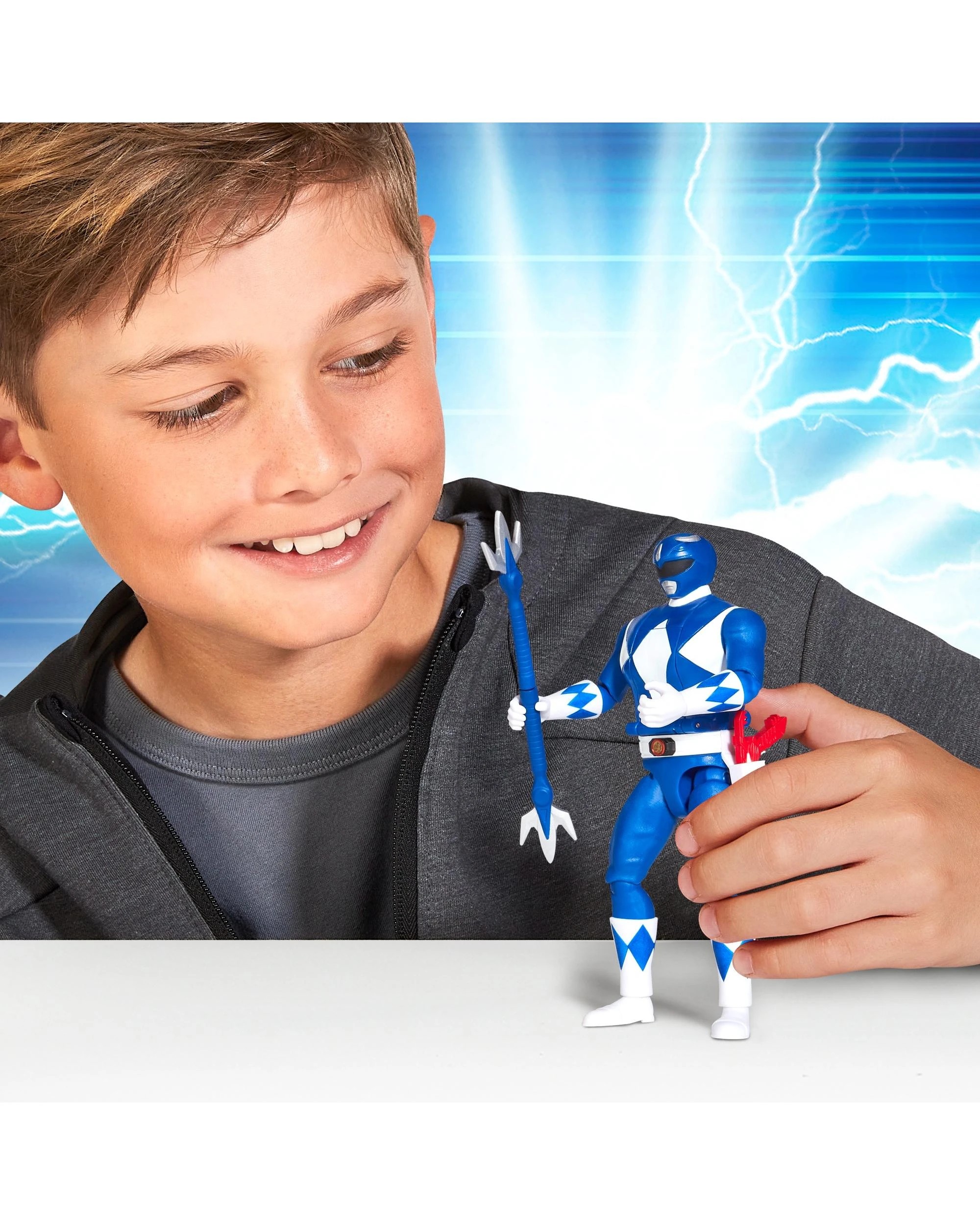 8 Mighty Morphin Power Rangers Re-Ignition Auto-Morphin Blue Ranger Action Figure, 8 of 9