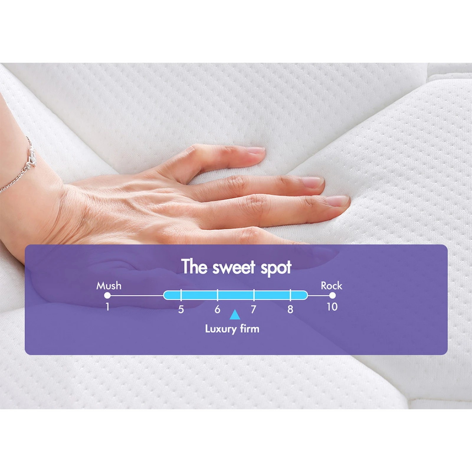 2 Starry Eucalypt Mattress Pillow Top Foam Bed Bonnell Spring 22cm - King Single Bed, 2 of 10