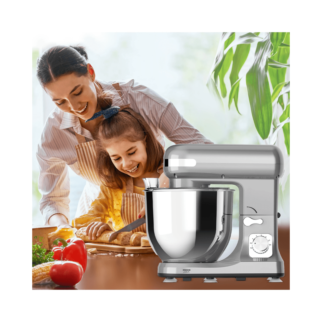 6 Advwin 1400w 6.5l Electric Stand Mixer Grey, 6 of 7