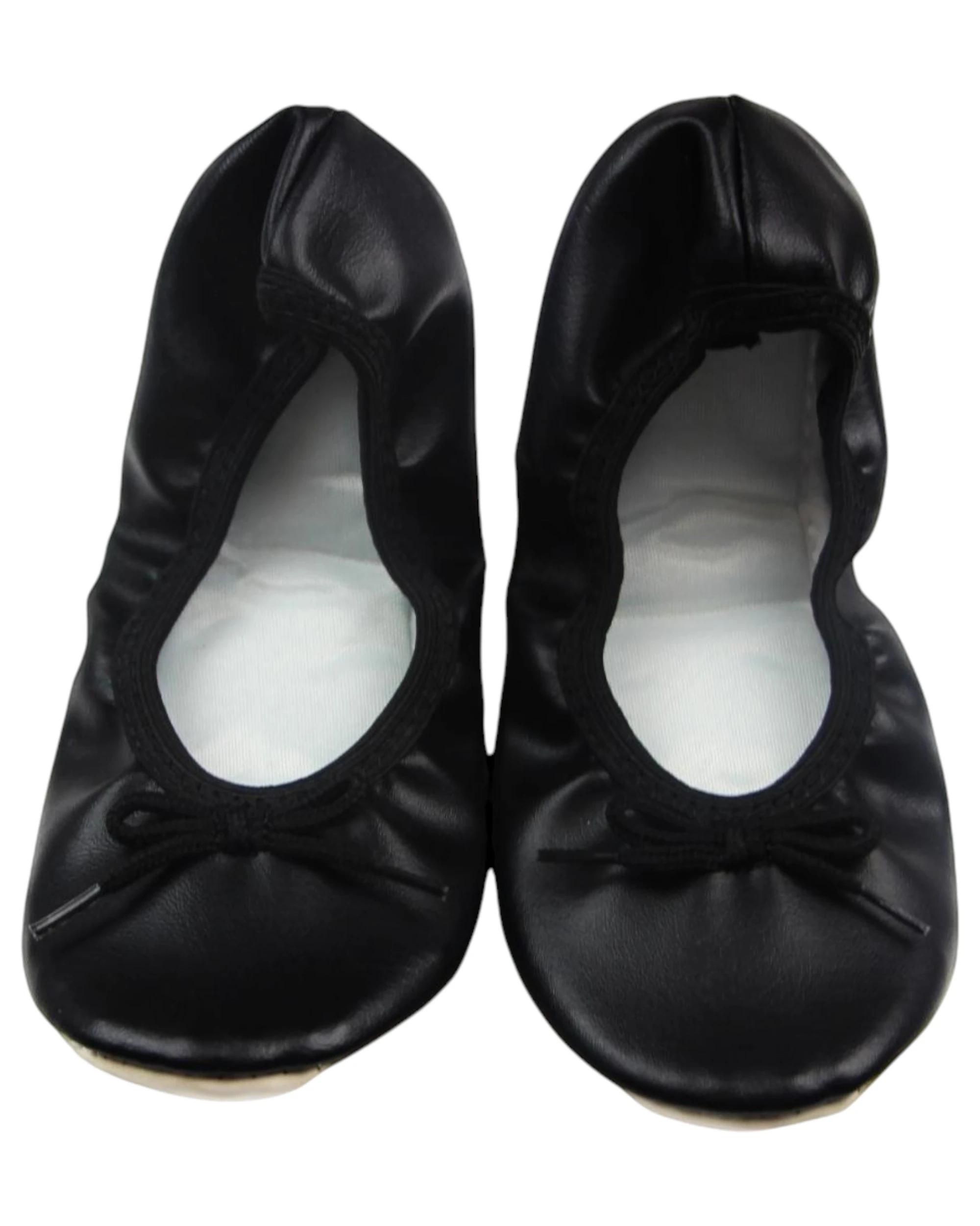 1 Jiffies Grosby Girls Kids Girl Ballet Dance Flat Slipper Shoes BLACK, 1 of 3