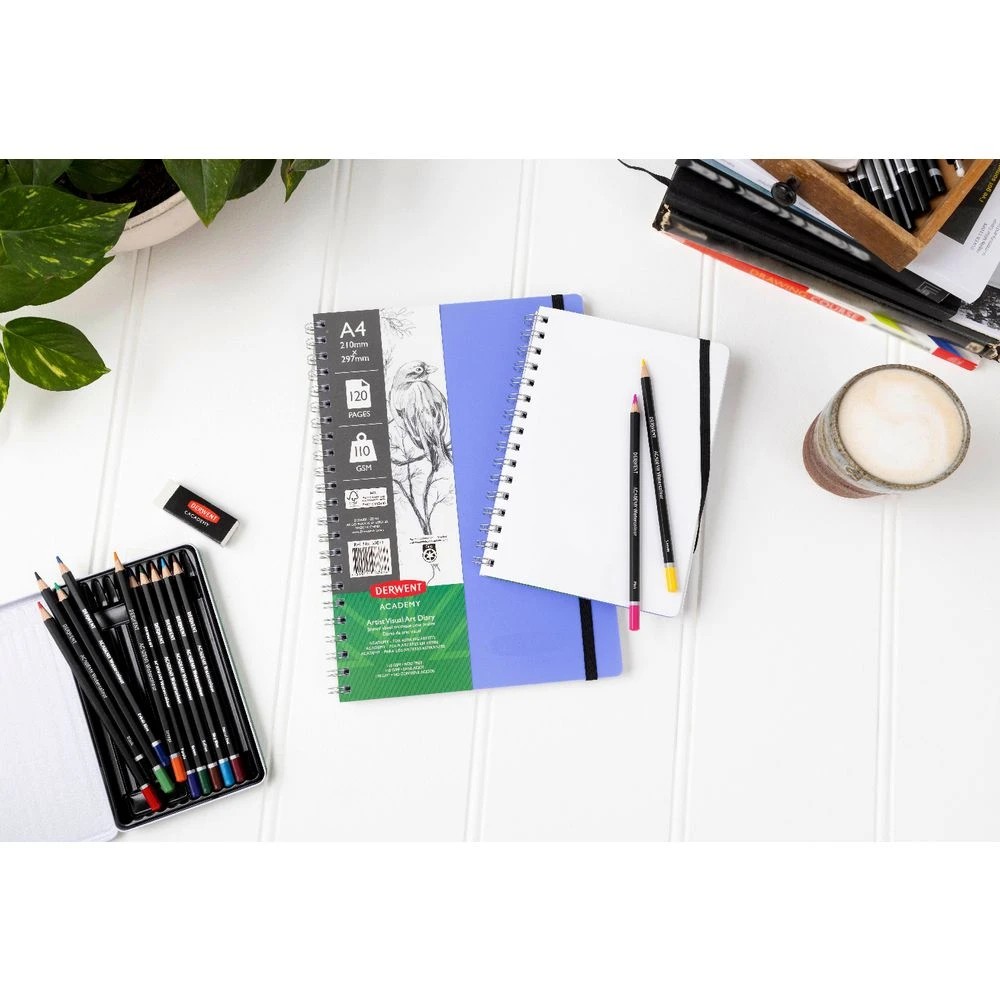 6 Derwent Academy A4 Visual Art Diary Portrait 120 Page Peri, 6 of 6