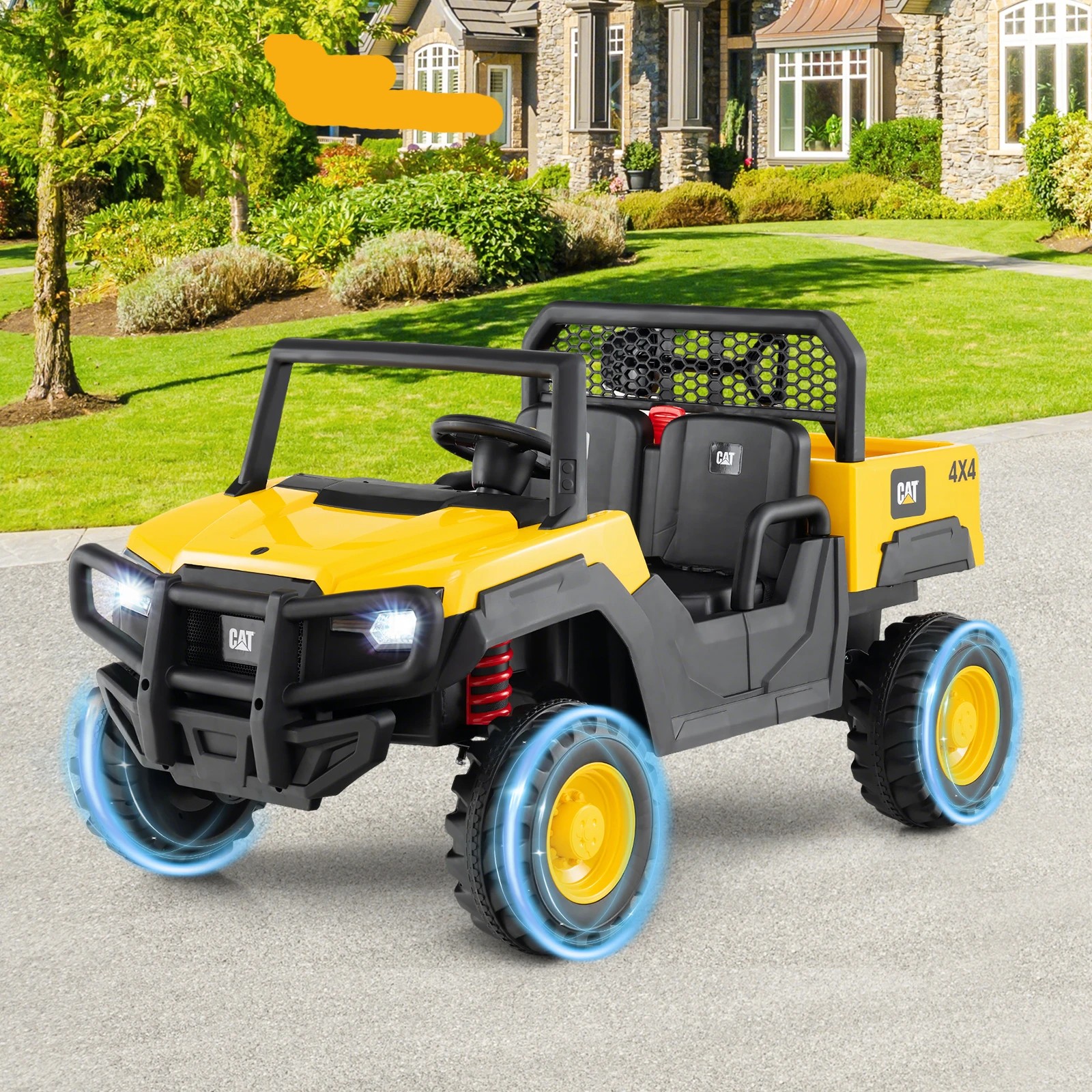 3 Costway 2-Seat Electric Caterpillar Ride On Car Dump Truck, 3 of 5