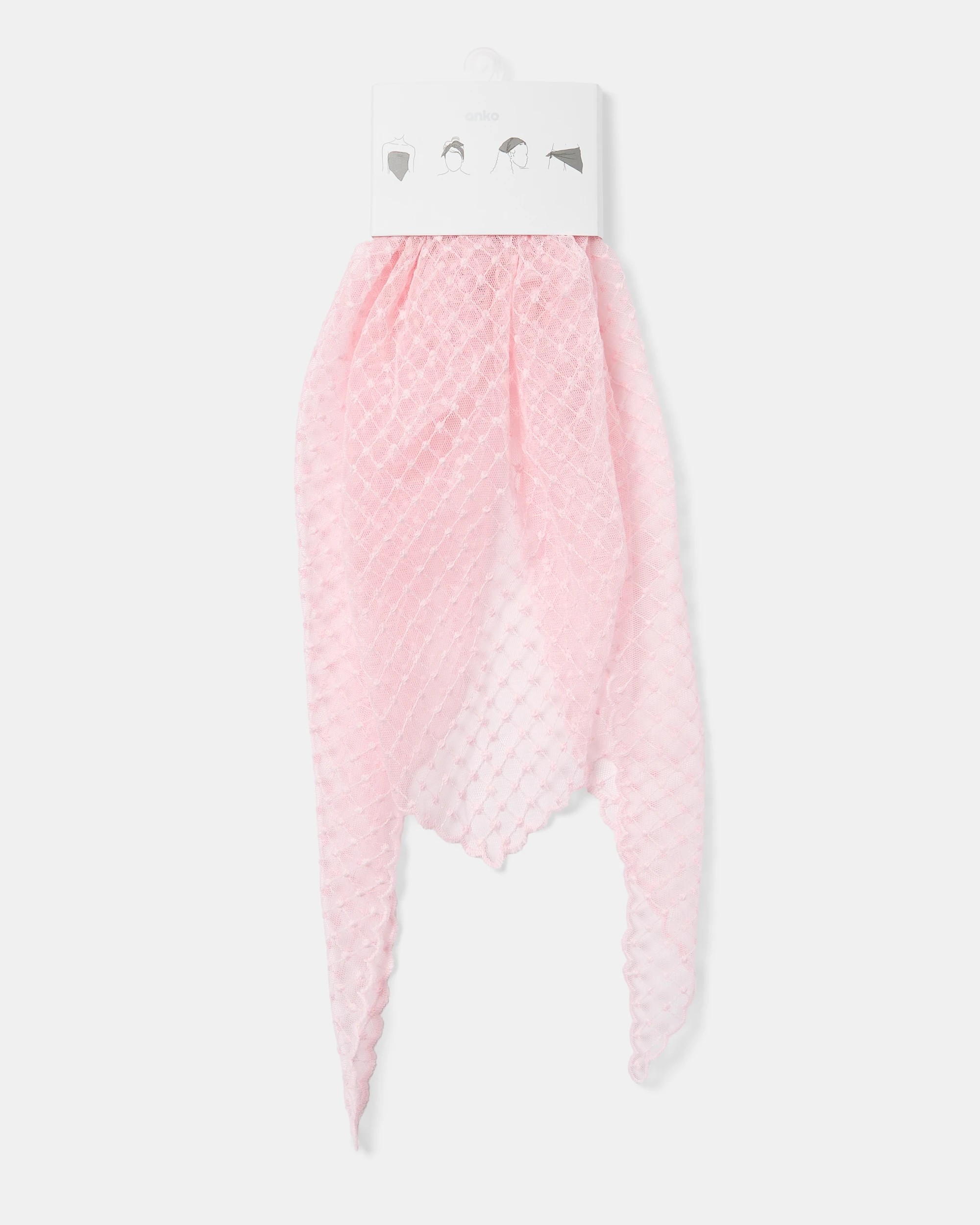 3 Triangle Sheer Scarf - Pink, 3 of 3