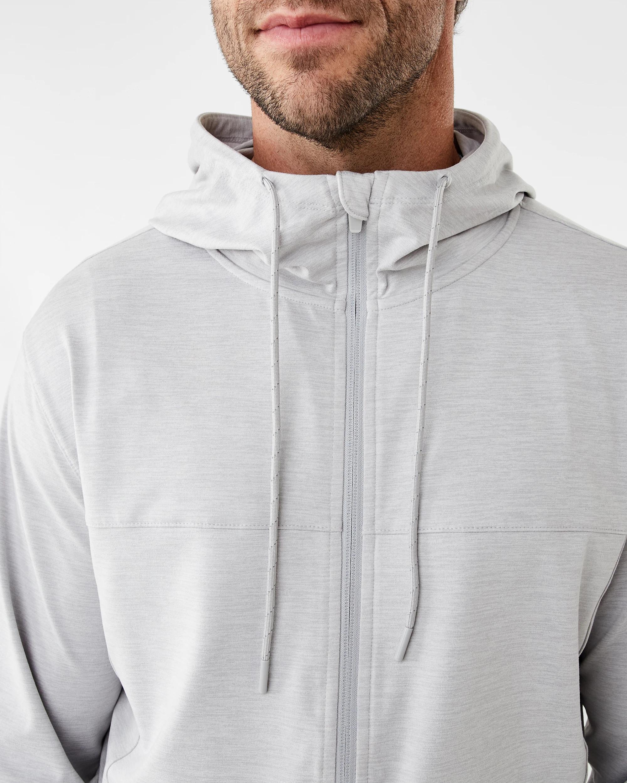 7 Active Mens Travel Zip Through Hoodie Grey Marl, 7 of 8
