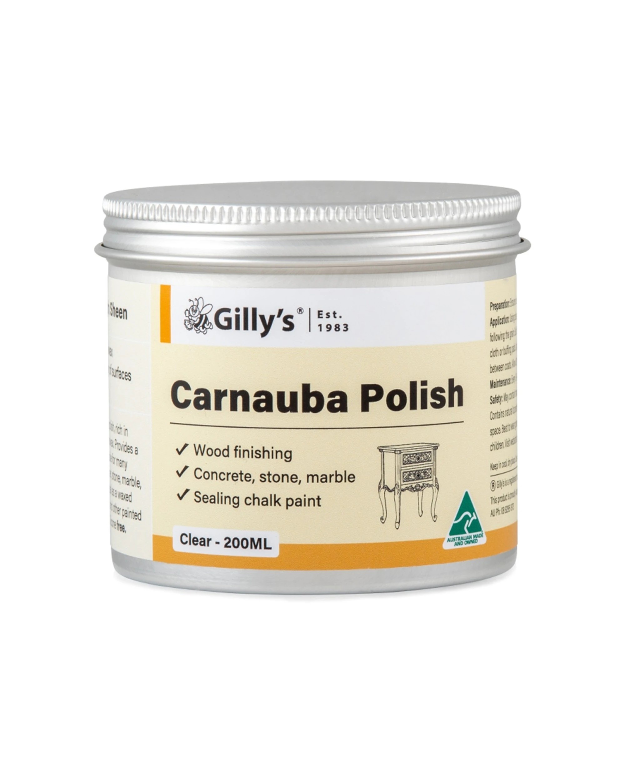 1 Gillys Carnauba Polish 200ml Fast Drying High Sheen Finish Wax Finish - Clear, 1 of 1
