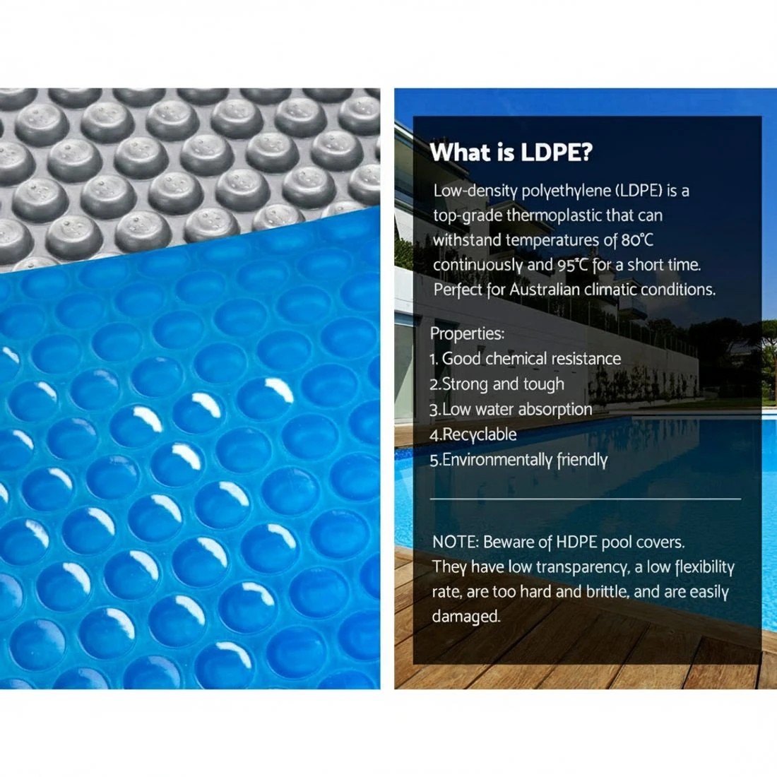 4 Aquabuddy Pool Cover 8x4.2m 400 Micron Swimming Pool Solar Blanket - Multi, 4 of 6