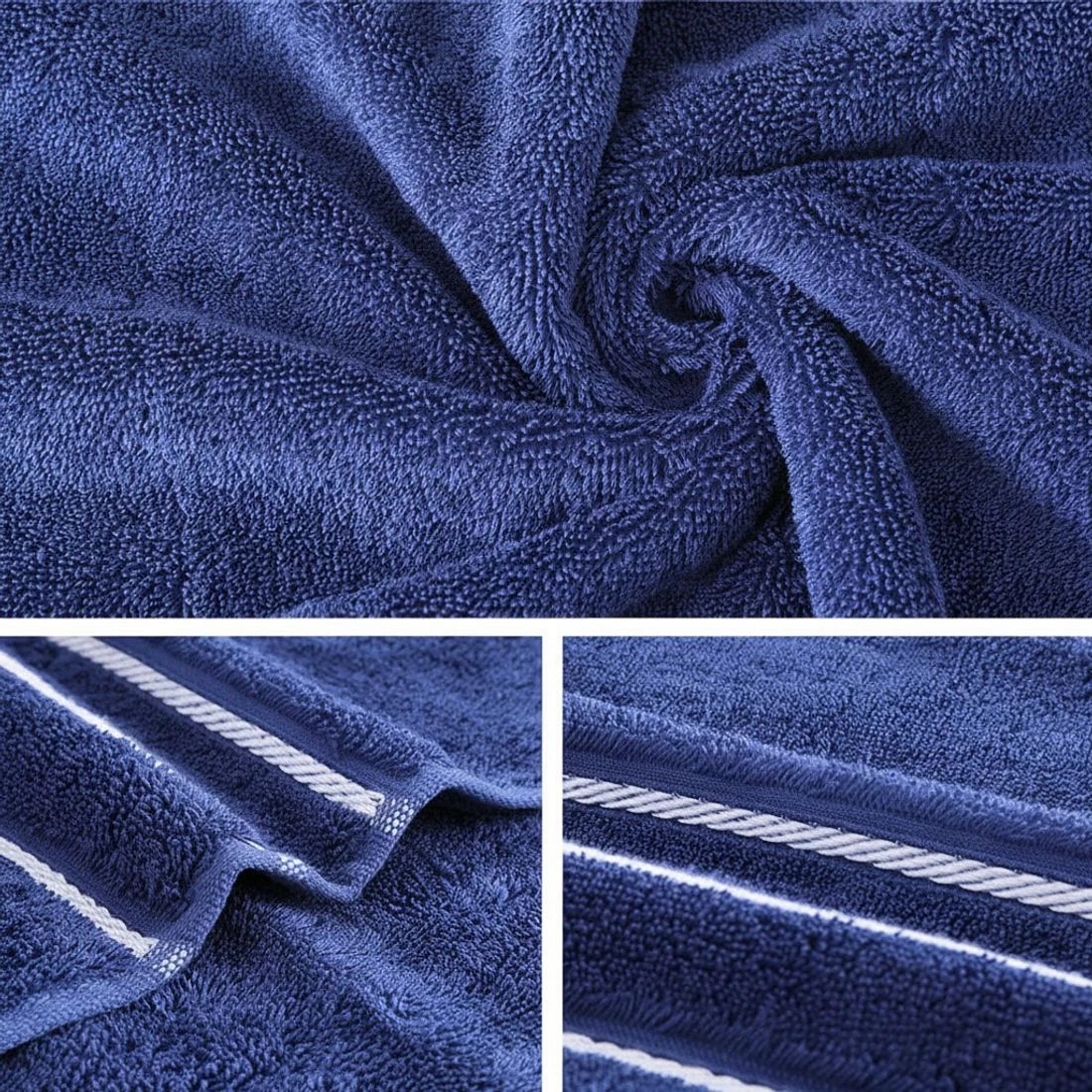 4 6 Pack Bath Towels Set Cotton Towel - Blue, 4 of 4