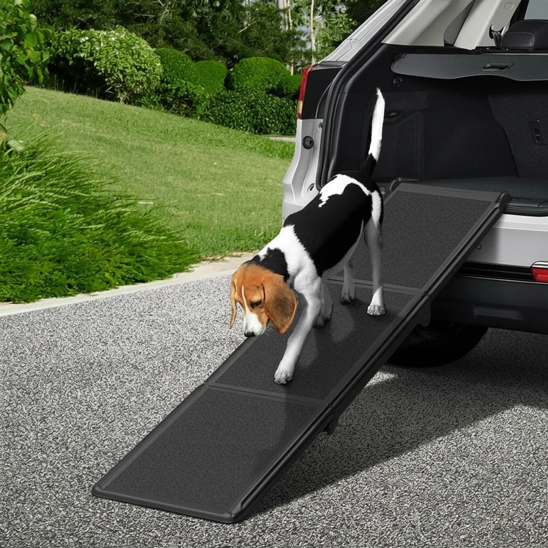 6 i.Pet Dog Ramp Pet Stairs Steps Car Travel SUV Ladder Foldable Portable Adjustable - Black, 6 of 6