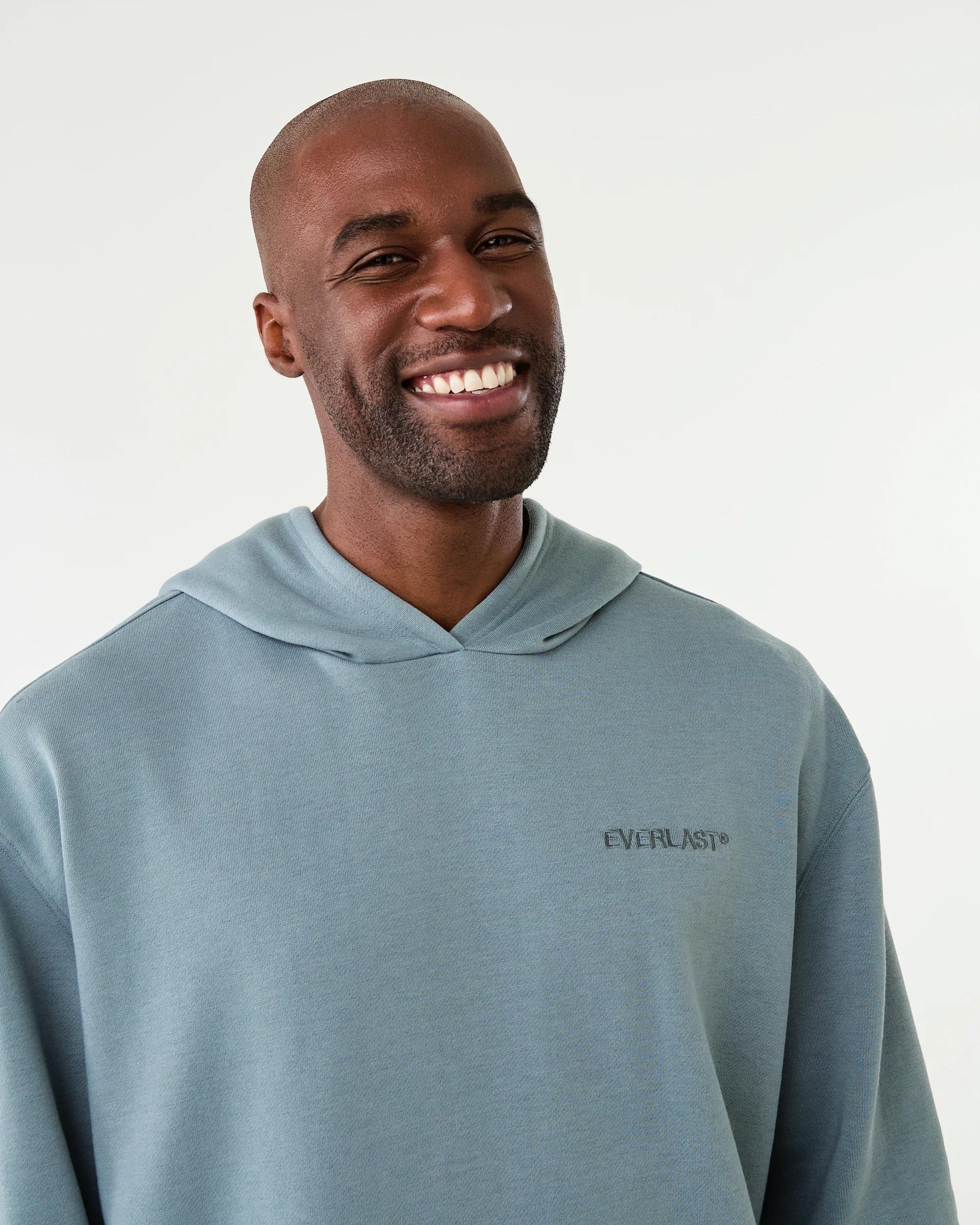 4 Everlast Mens Oversized Hoodie Ash Blue, 4 of 9