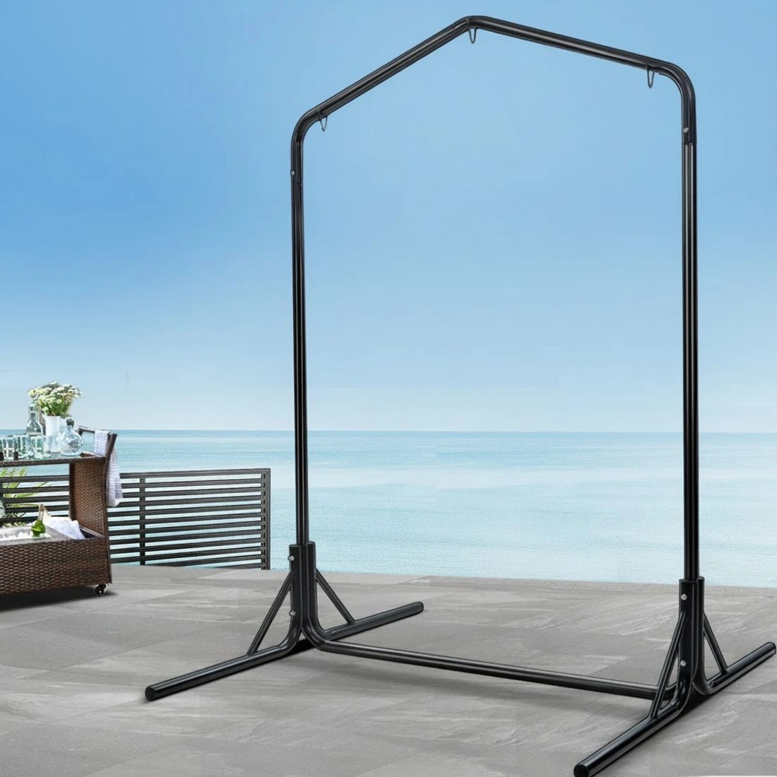 6 Gardeon Hammock Chair Steel Stand 2 Person Double Outdoor Heavy Duty - Black, 6 of 6