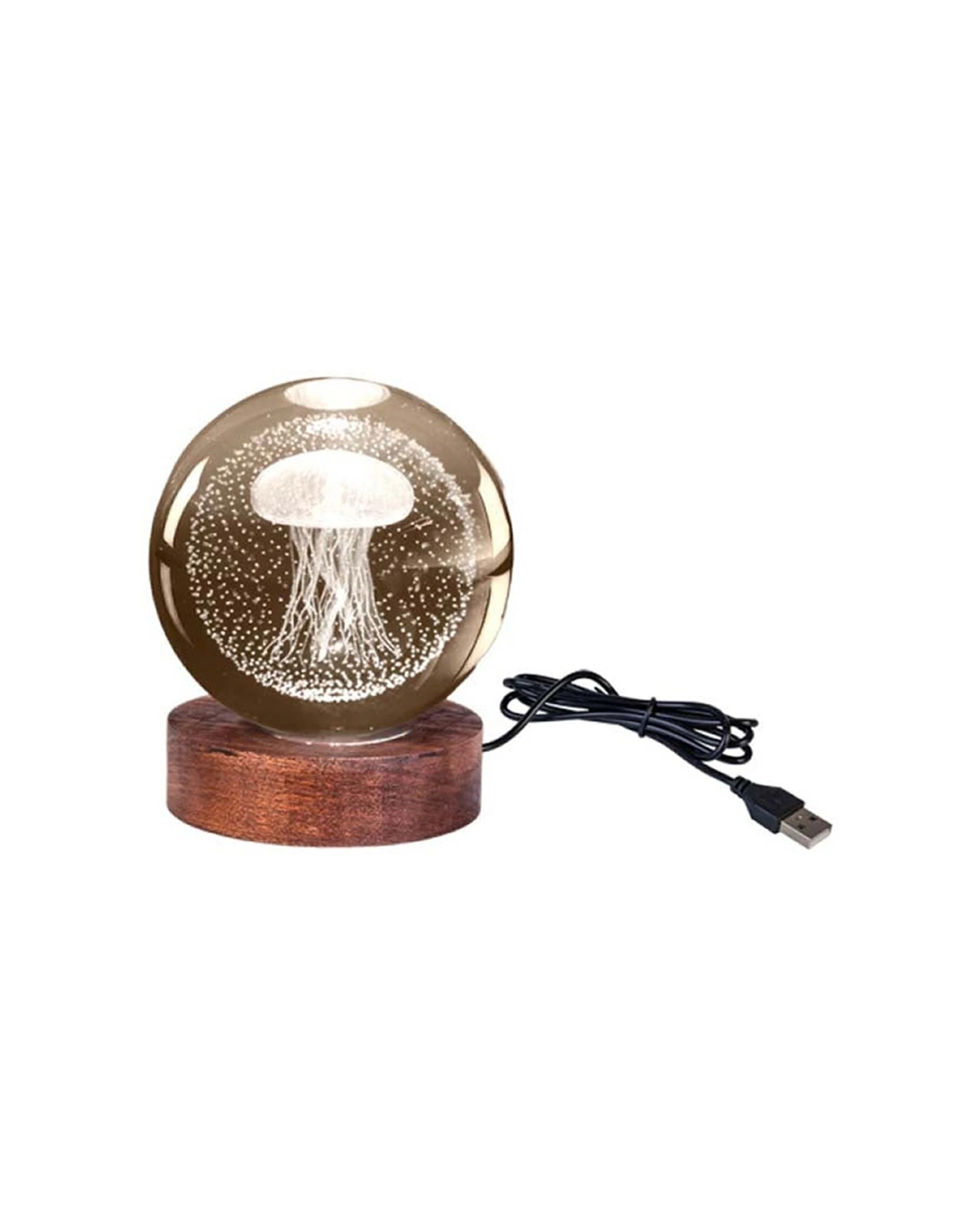 1 Art Tech 3D Crystal Ball Colour Changing Lamp USB Powered Jellyfish - Multi, 1 of 2