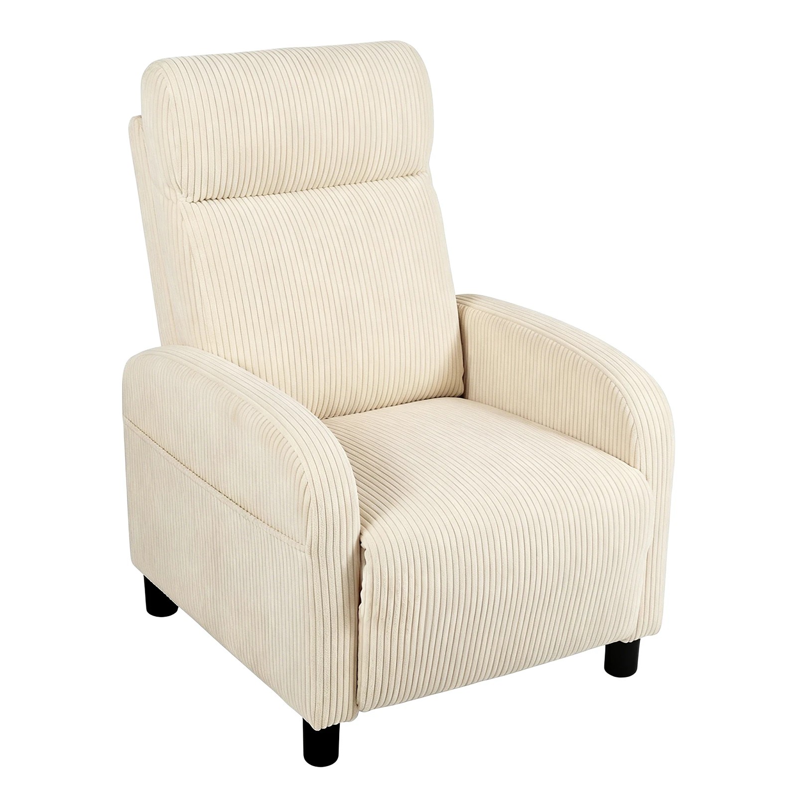 1 Advwin Recliner Chair with Adjustable Backrest and Footrest Lounge Armchair - Beige, 1 of 7