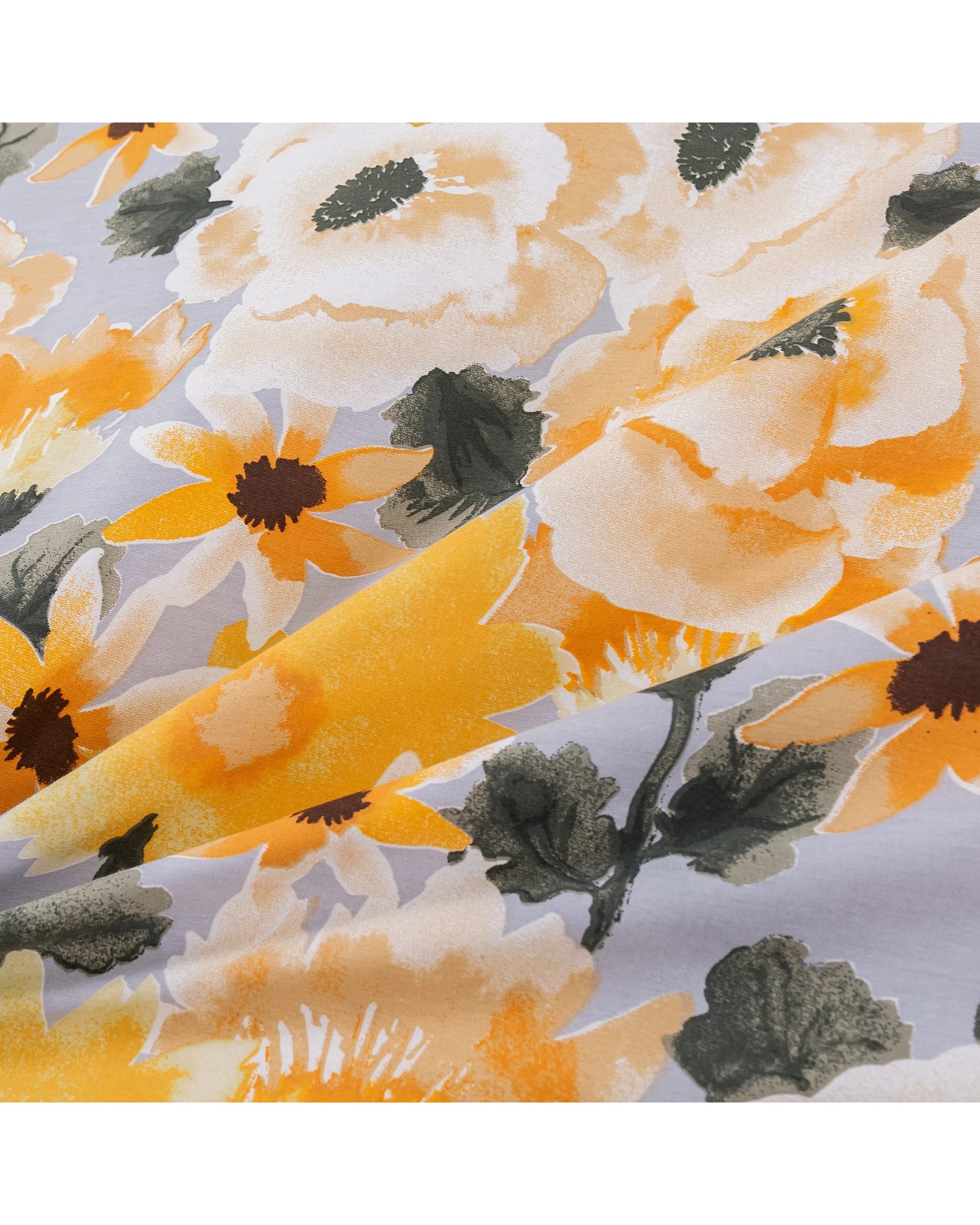 4 Dreamaker Marigold 100% Cotton Reversible Quilt Cover Set - King Single Bed - Floral and Botanical, 4 of 6