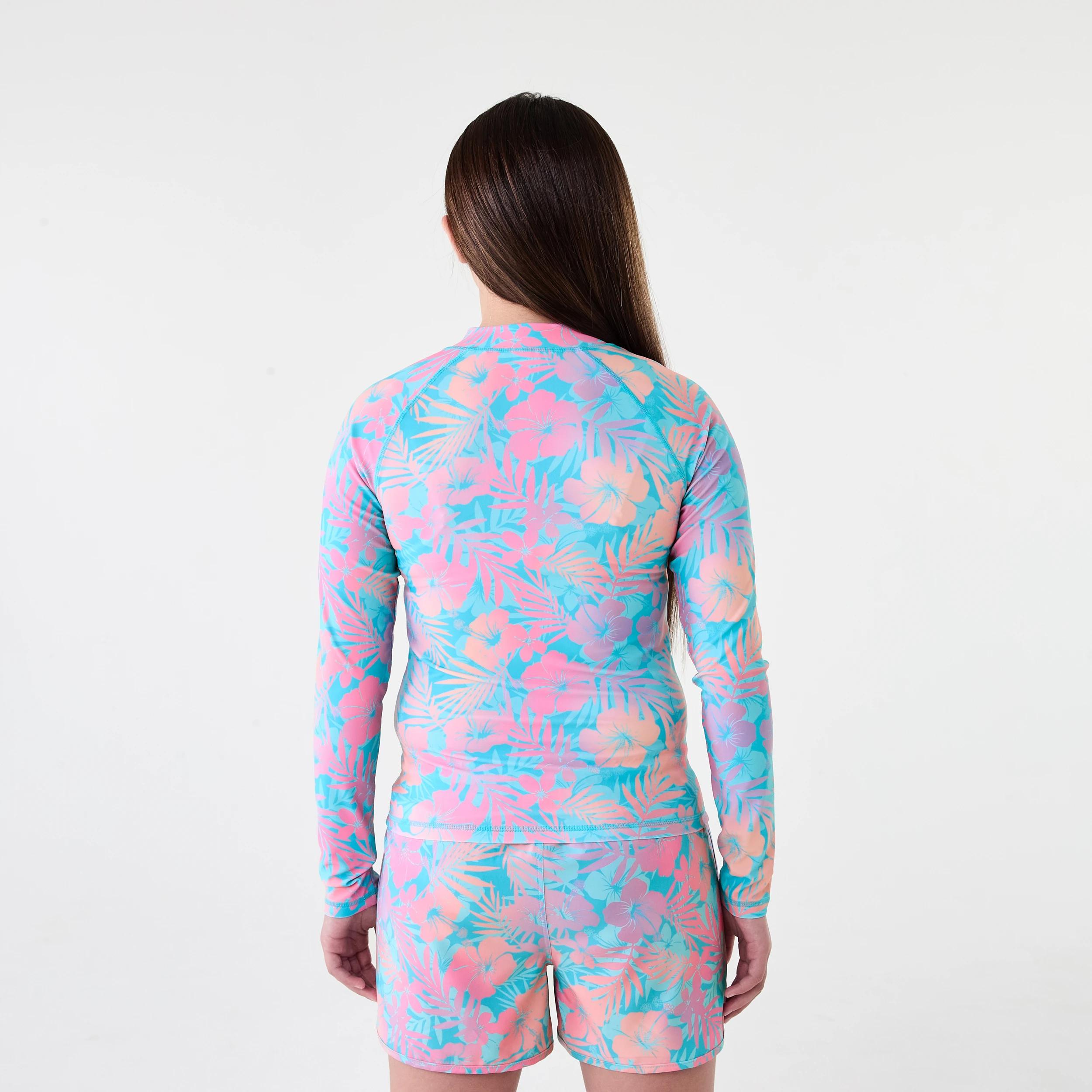2 Long Sleeve Zip Through Rash Vest OMBRE TROPICAL LUSH MULTI, 2 of 9