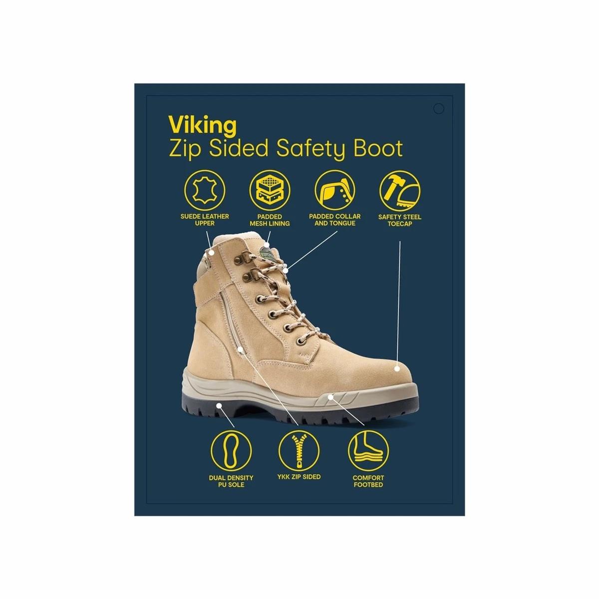 3 Side Zip Work Boots BEIGE SAND, 3 of 3