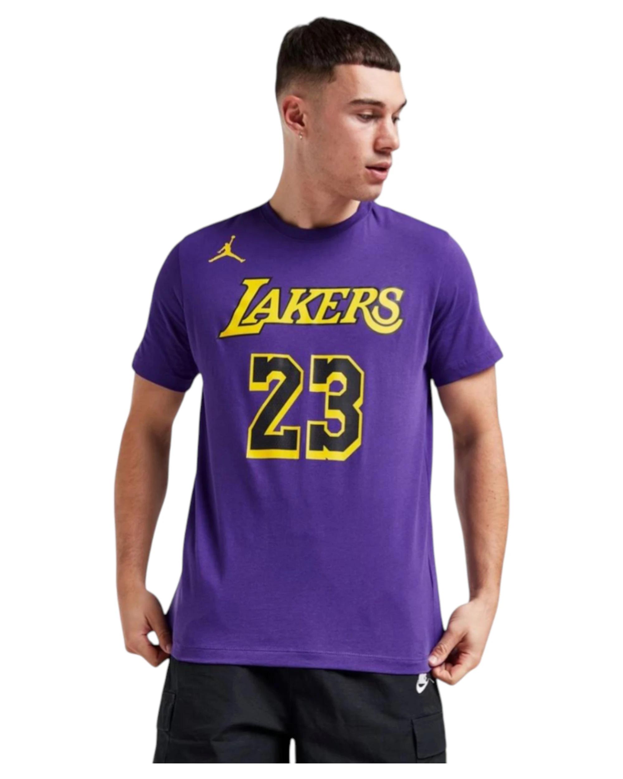 4 Nike 5 Pack Mens Air Jordan Lebron James Lakers Jersey T-Shirt PURPLE, 4 of 7
