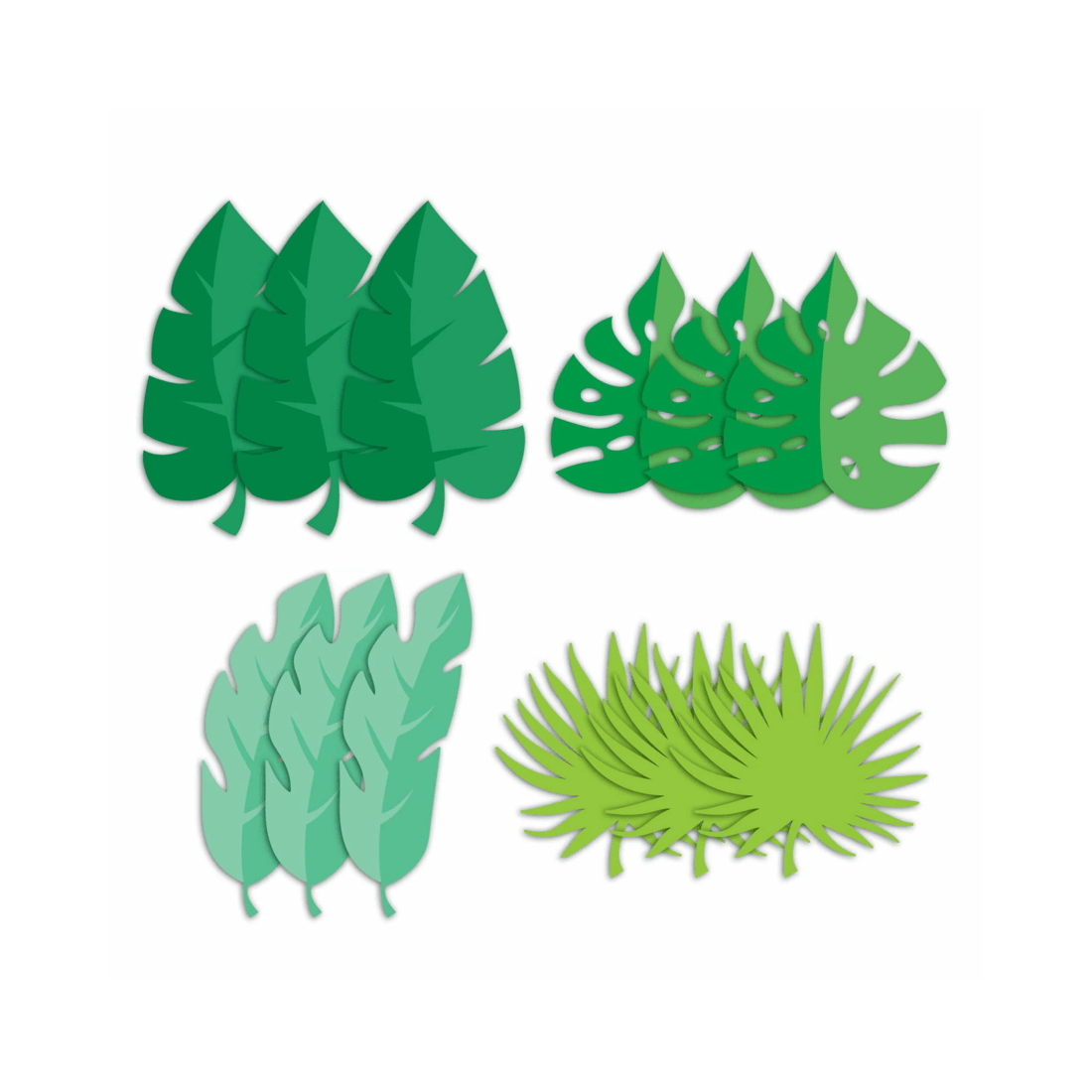 1 Creative Converting Green Jungle Leaf Cutouts Pack of 12, 1 of 1