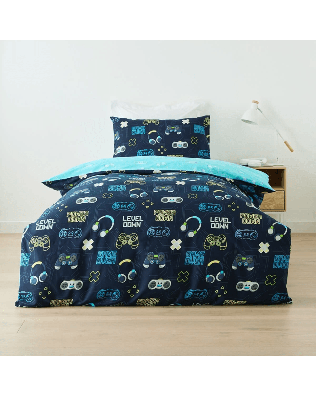 Gaming Cotton Rich Reversible Quilt Cover Set - Single