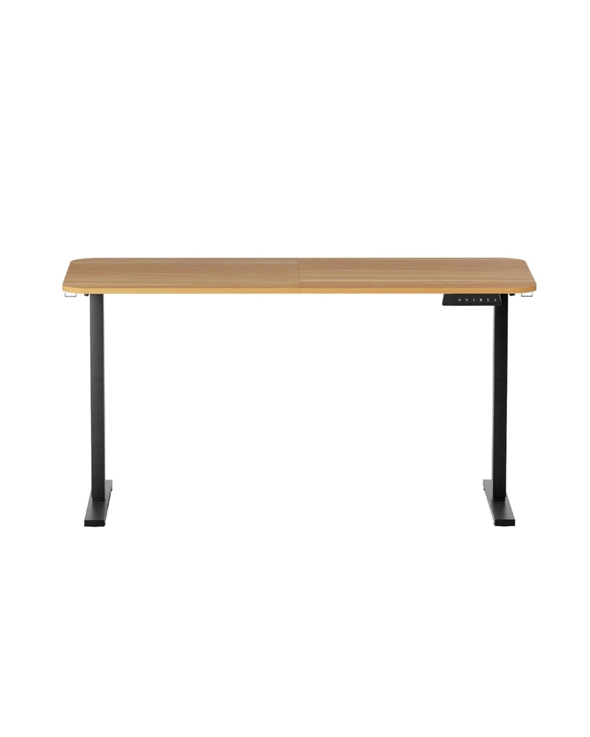 2 Artiss Electric Standing Desk 140cm Adjustable Height Motorised Home Office Desk
 - Brown, 2 of 3