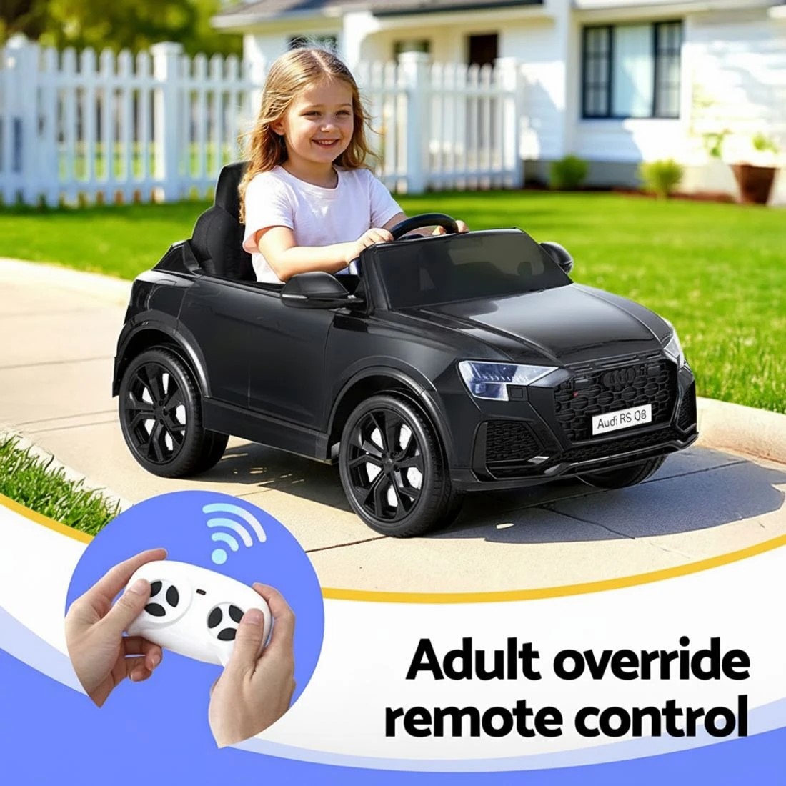 8 Kids Ride On Car Licensed RSQ8 Electric Toy Remote 12V Cars - Black, 8 of 8