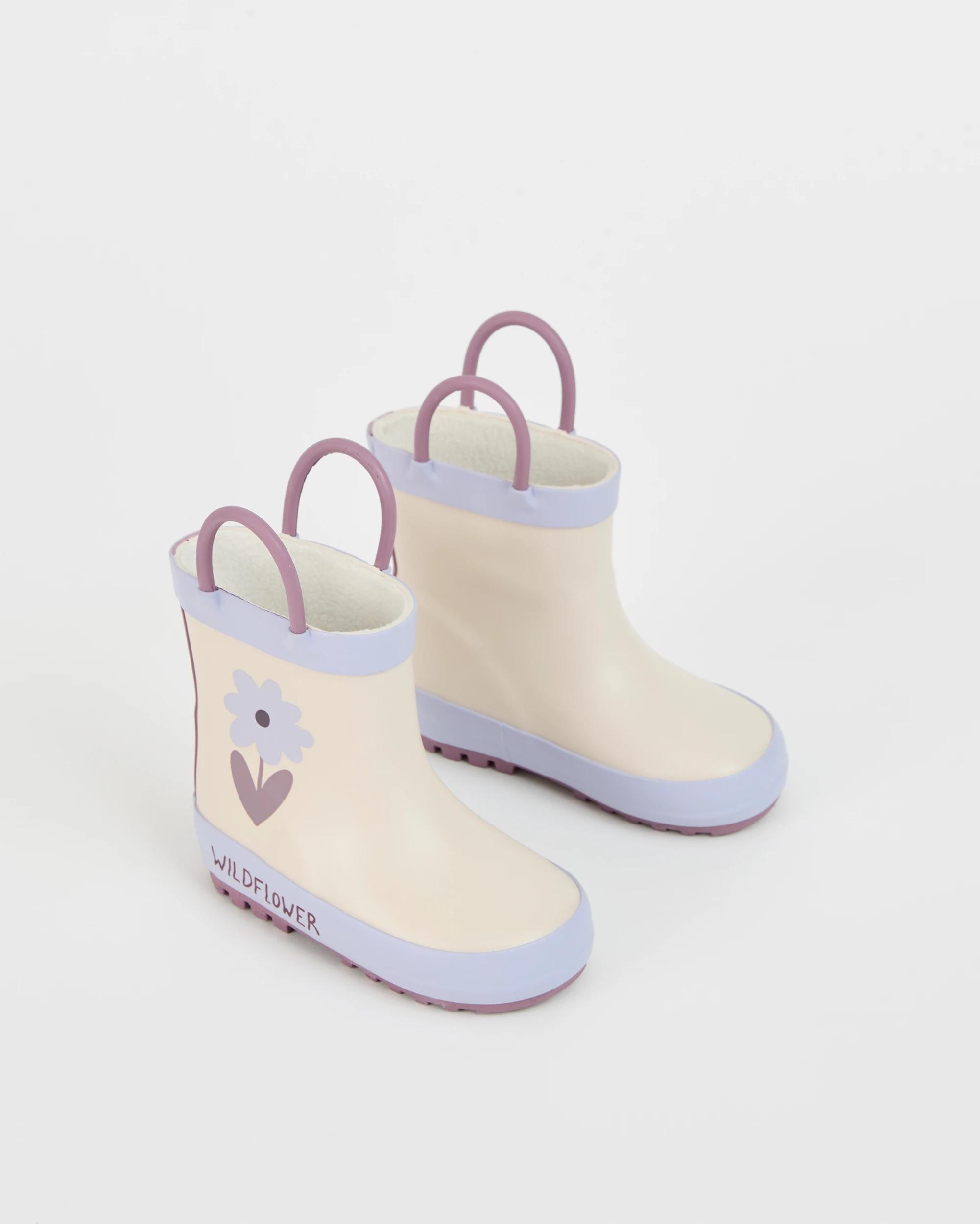 2 Target Baby Novelty Wildflower Rainboots LILAC, 2 of 3