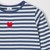 NAVY TONAL STRIPE HEART