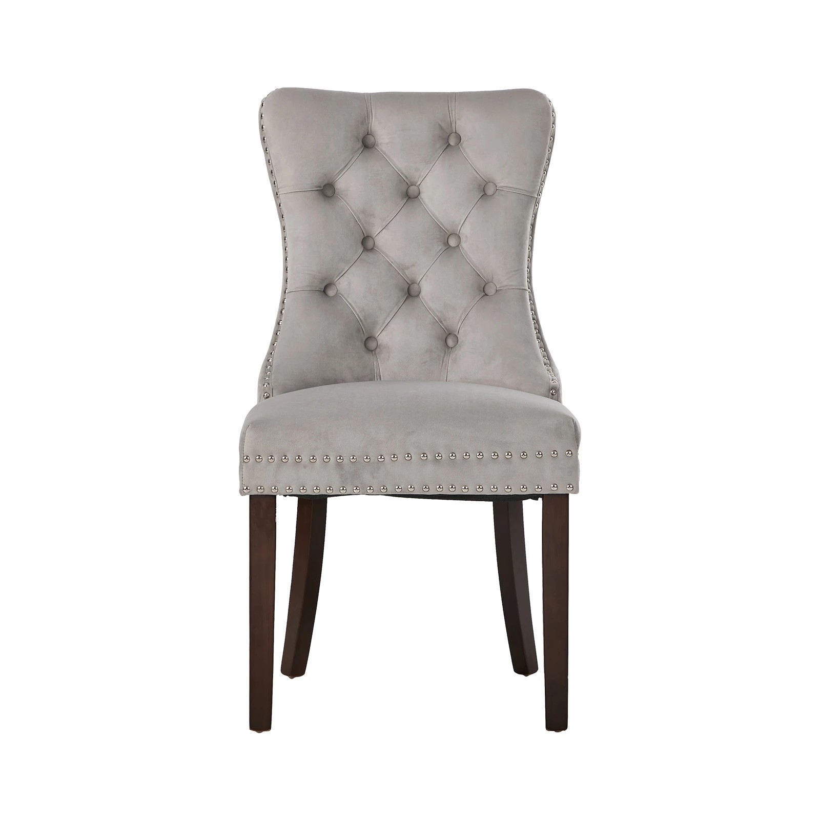 8 Oikiture 2x Velvet Dining Chairs Upholstered French Provincial Tufted Light - Grey, 8 of 10