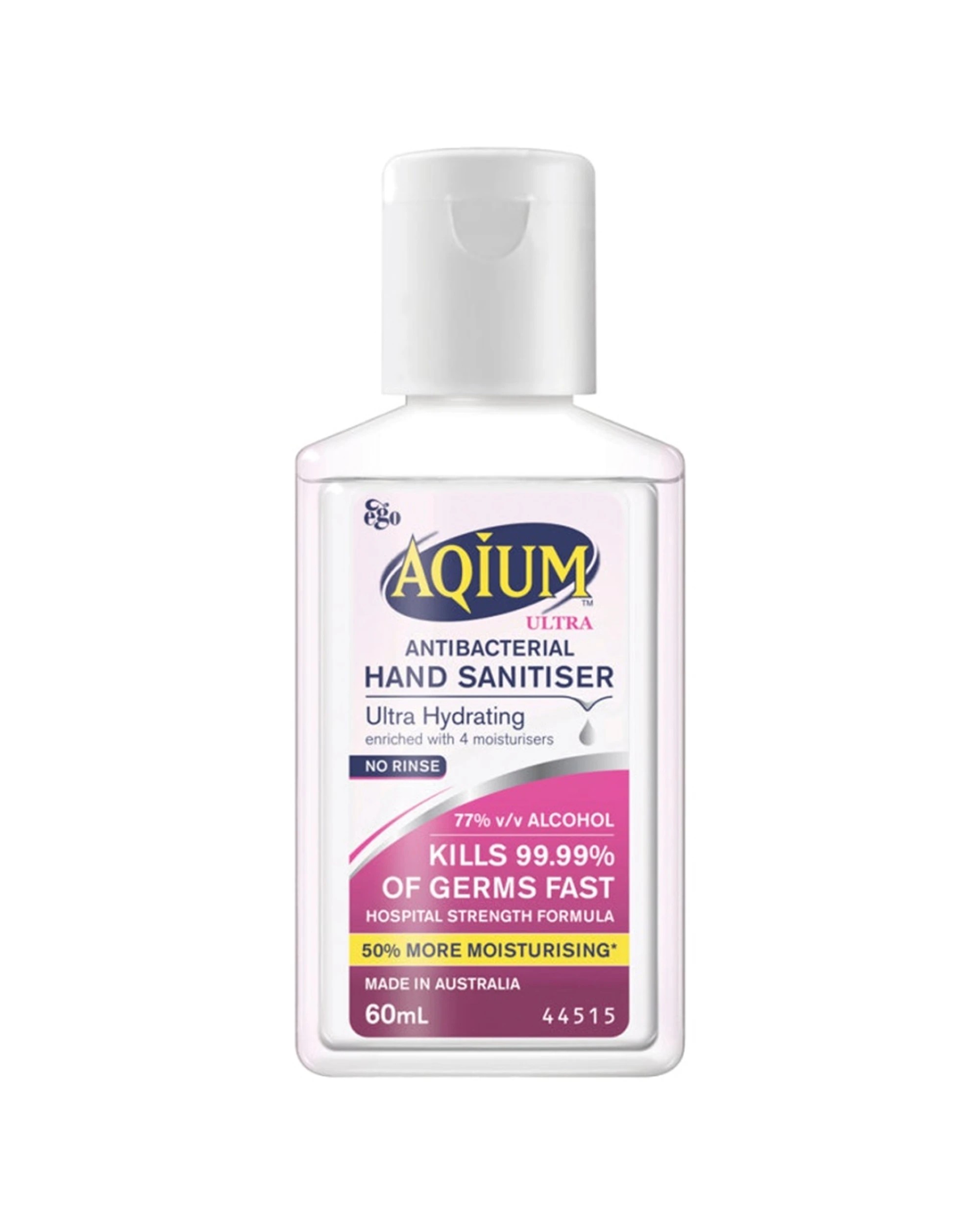 1 Ego Aqium Ultra Antibacterial Hand Sanitiser 60ml, 1 of 2