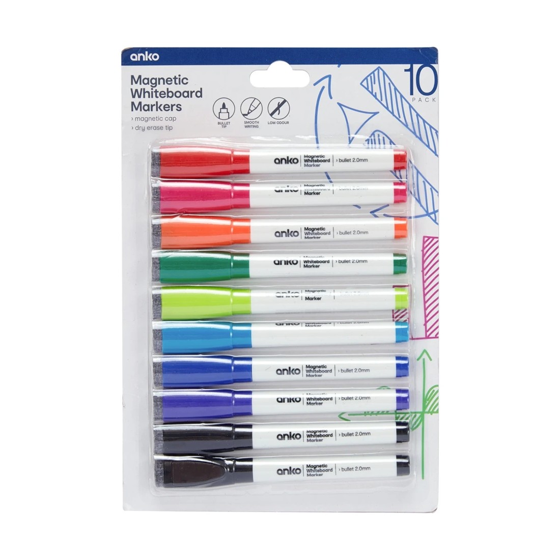 1 10 Pack Magnetic Whiteboard Markers, 1 of 7