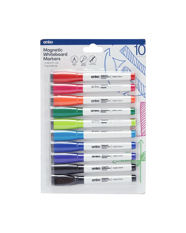10 Pack Magnetic Whiteboard Mar