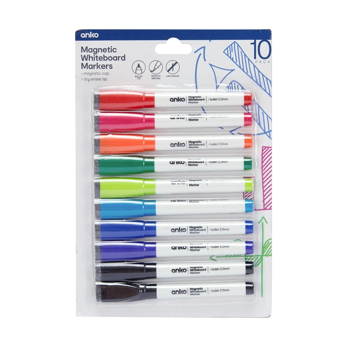 1 10 Pack Magnetic Whiteboard Markers, 1 of 7