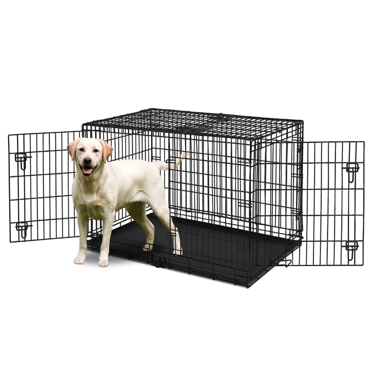 6 Beastie Dog Cage Kennel Metal Pet Crate Cat Collapsible Playpen 36" Large - Black, 6 of 9