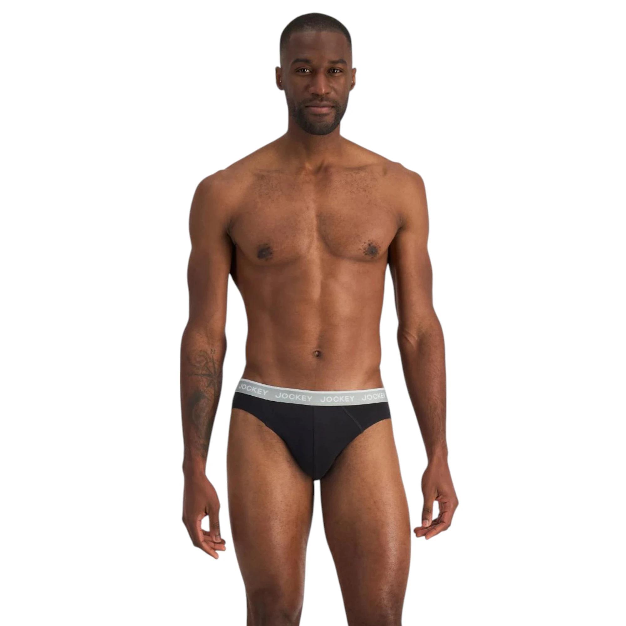 3 Jockey 8 Pack Elastic Cotton Brief Underwear BLACK, 3 of 9