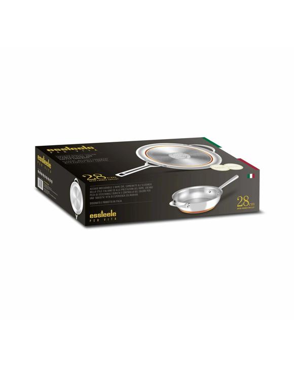 Essteele Per Vita 28cm Stainless Steel Open French Skillet Round Induction - Silver