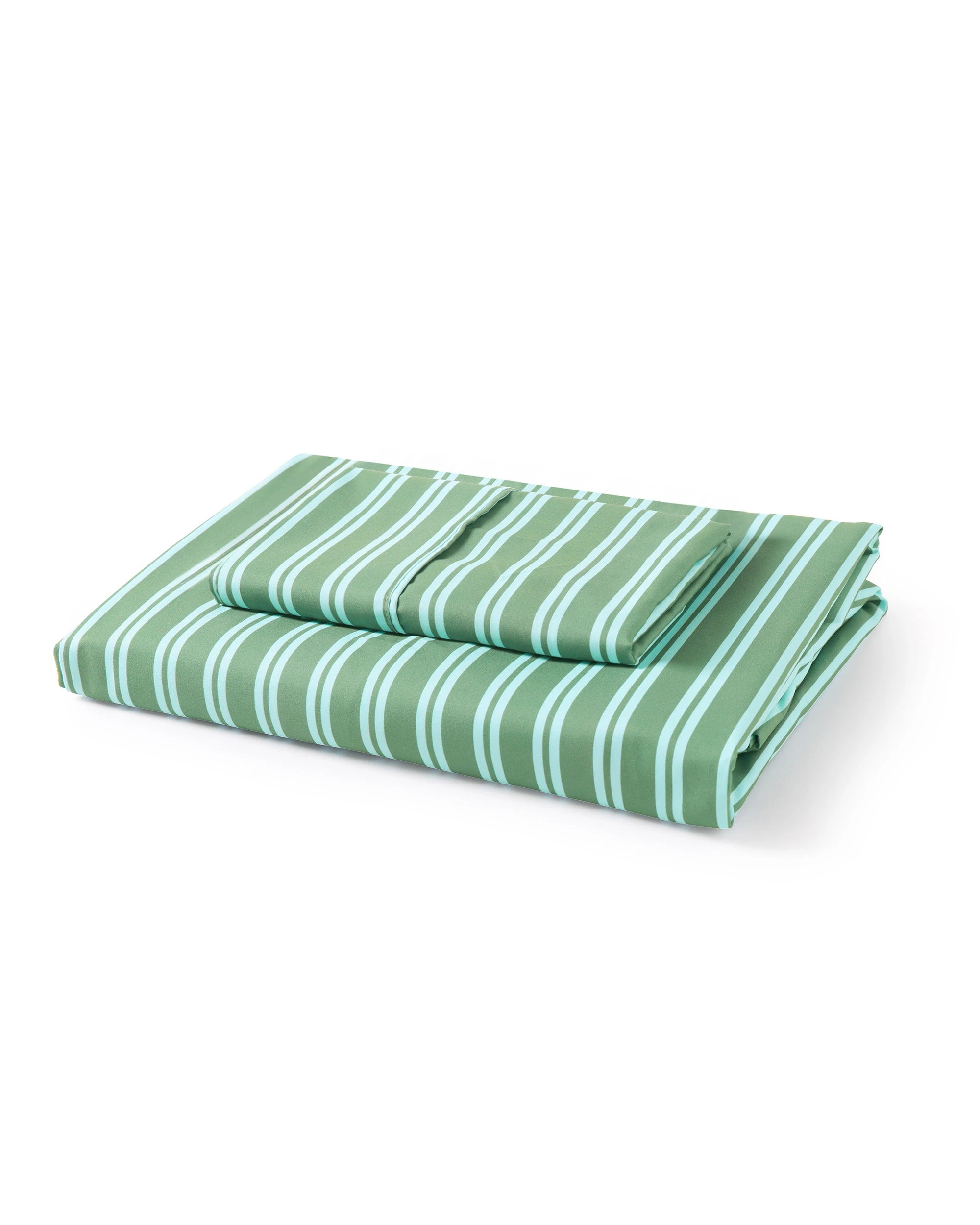 6 Dreamaker Pippa Stripe Fitted Sheet Set - Single Bed - Green, 6 of 6