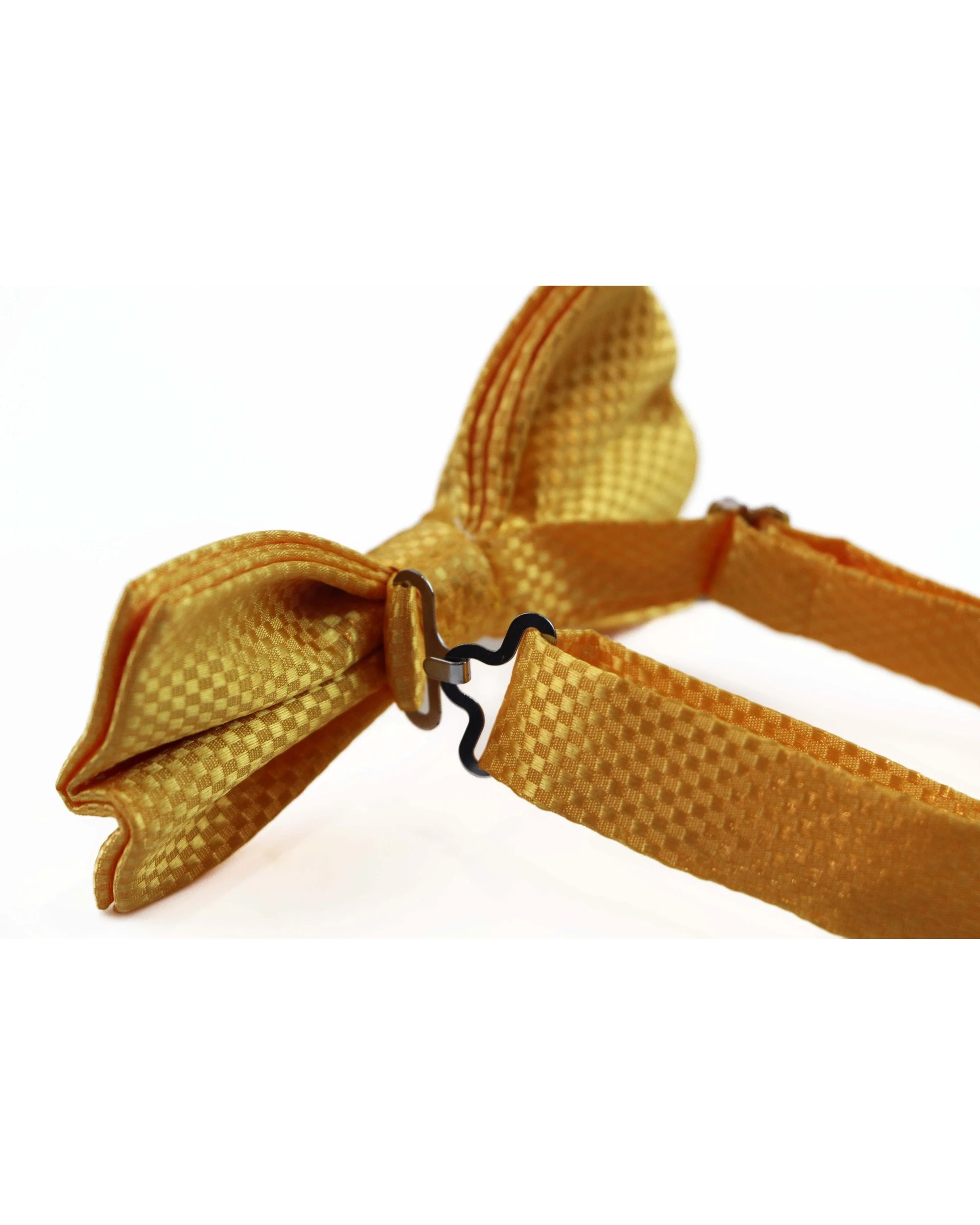 2 Zasel Mens Yellow Disco Shine Checkered Patterned Bow Tie, 2 of 2