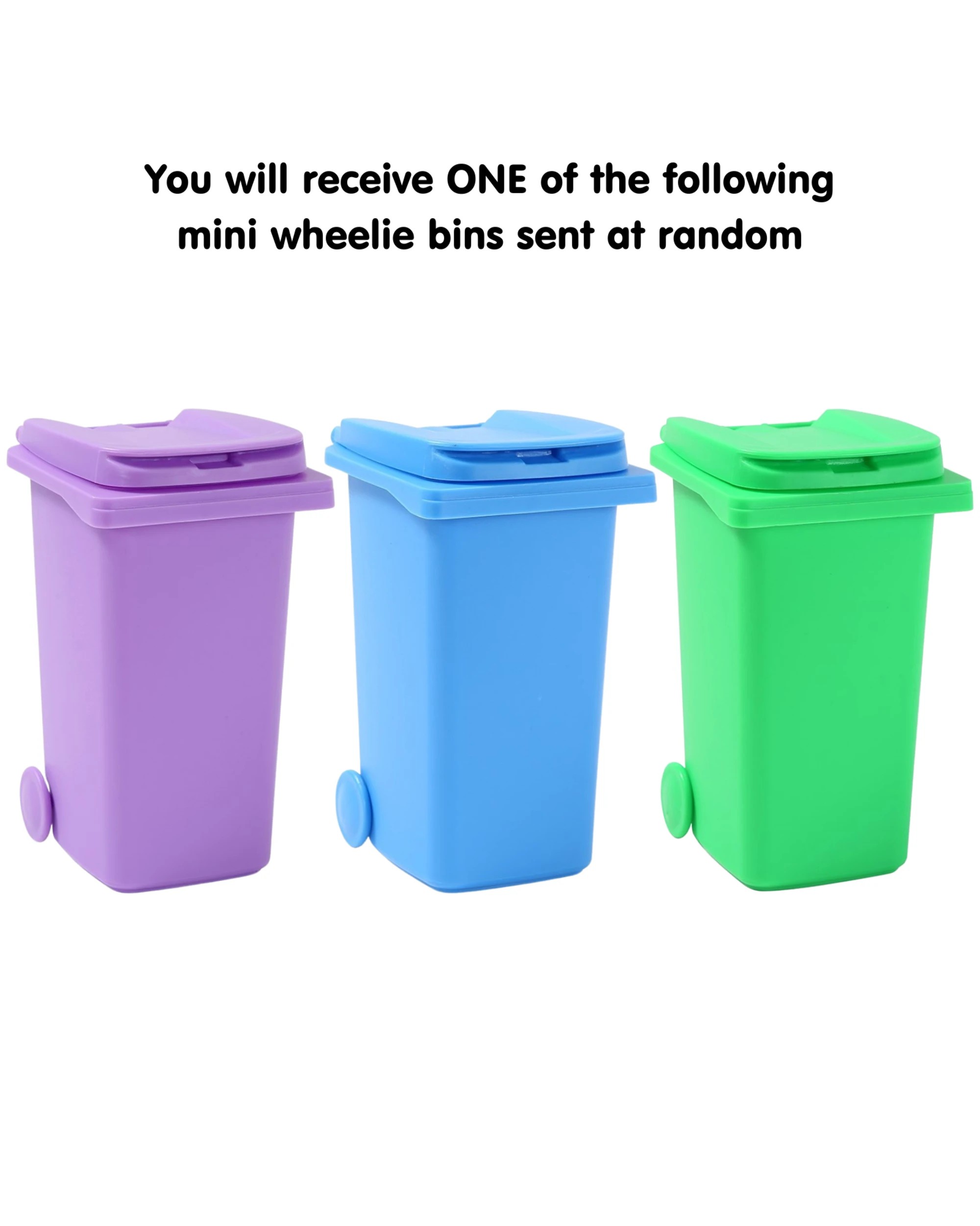2 Boxsweden Mini Wheelie Bin 14cm Assorted - Assorted, 2 of 5
