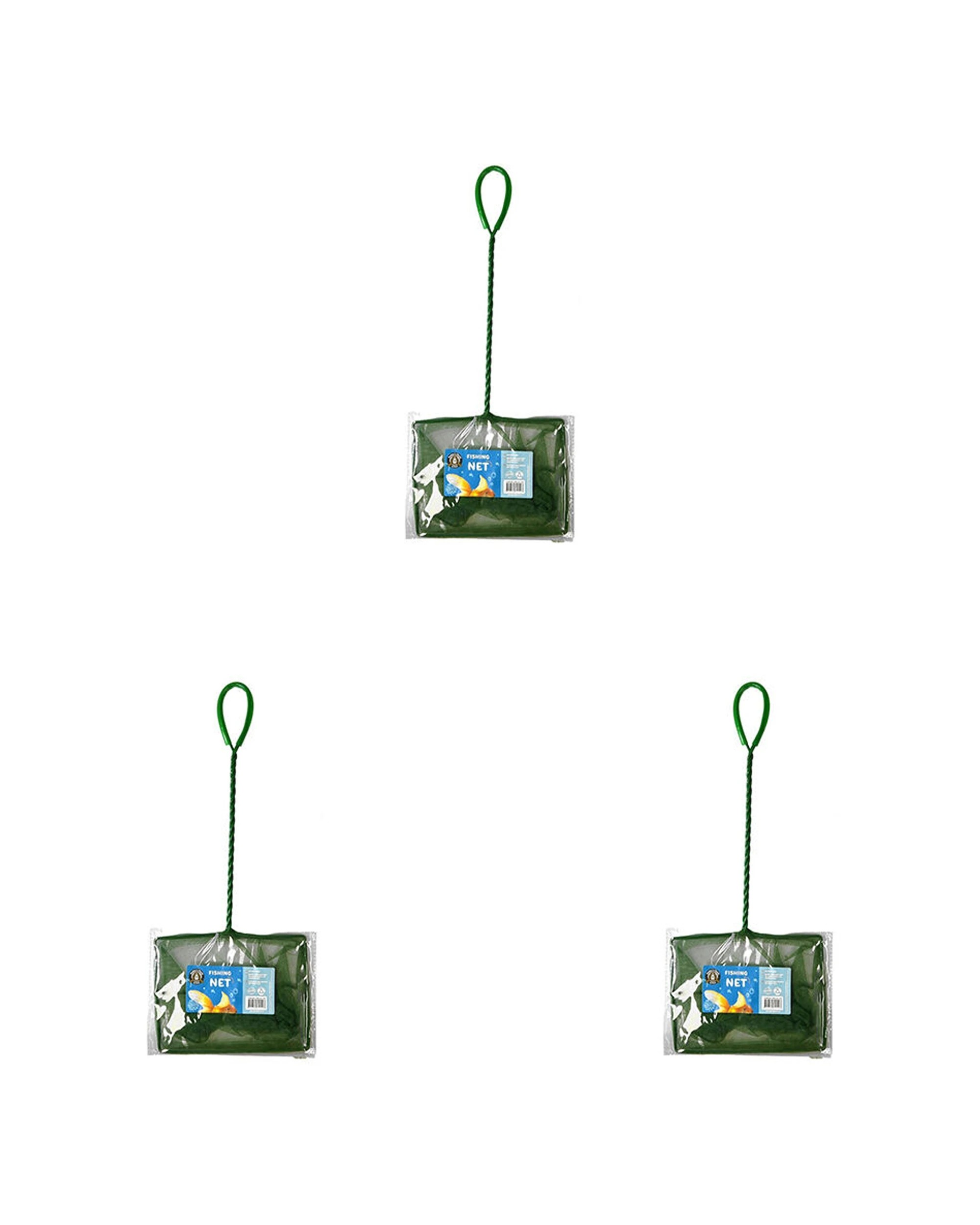 1 Dudleys World Of Pets 3PK Aquarium Fish Net 48.5cm Gentle Fish Handling Extended Reach - Green, 1 of 3