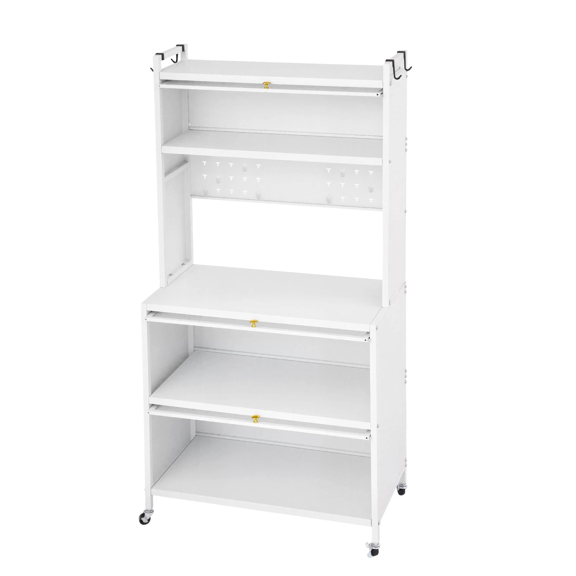 4 Artiss 80CMX164CM Kitchen Cabinet Storage Shelves Pegboard Pantry Cupboard Buffet Sideboard Flip Doors - White, 4 of 10