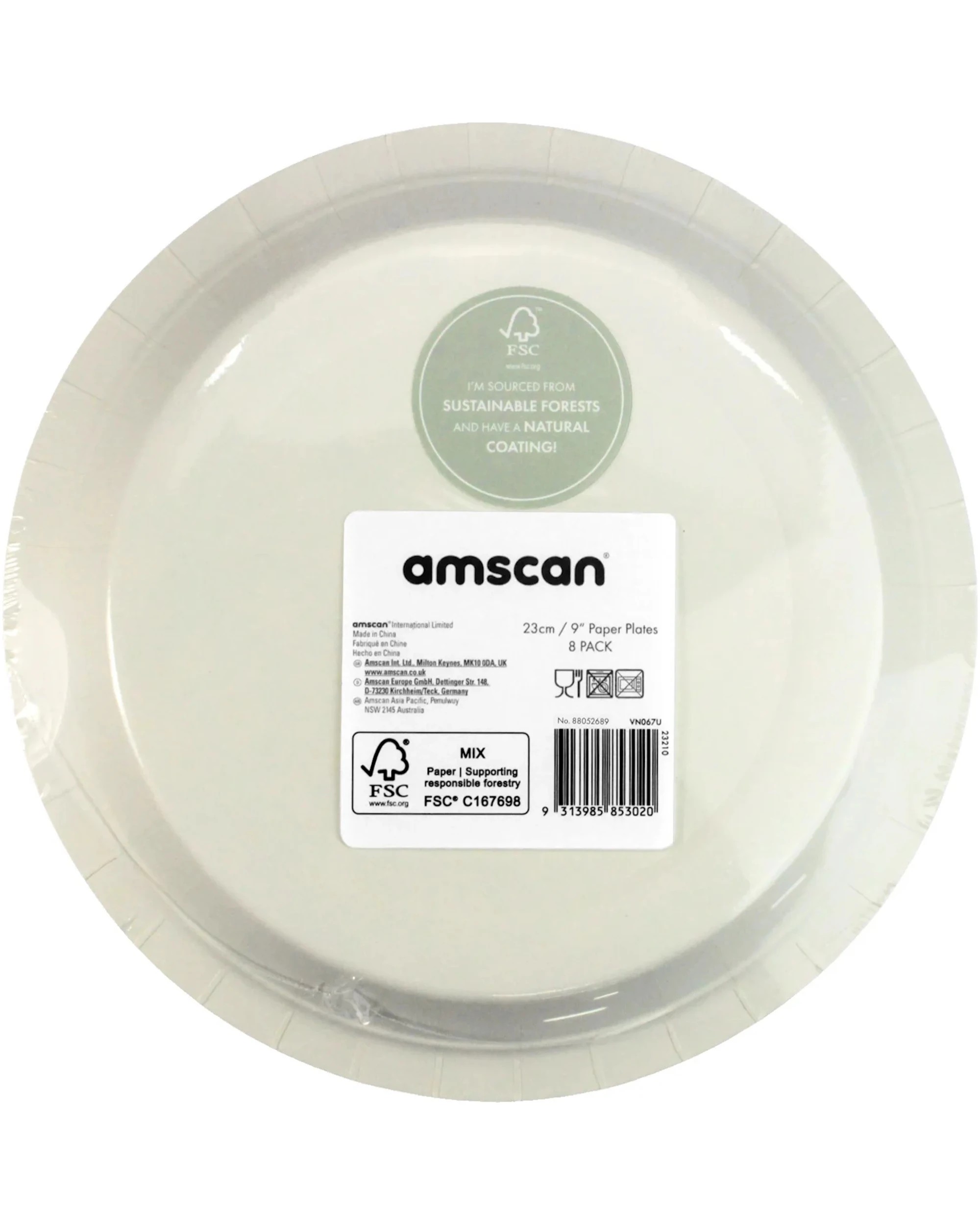 3 Amscan Gingham Large Paper Plates Pack of 8 - Brown - Brown, White, 3 of 3