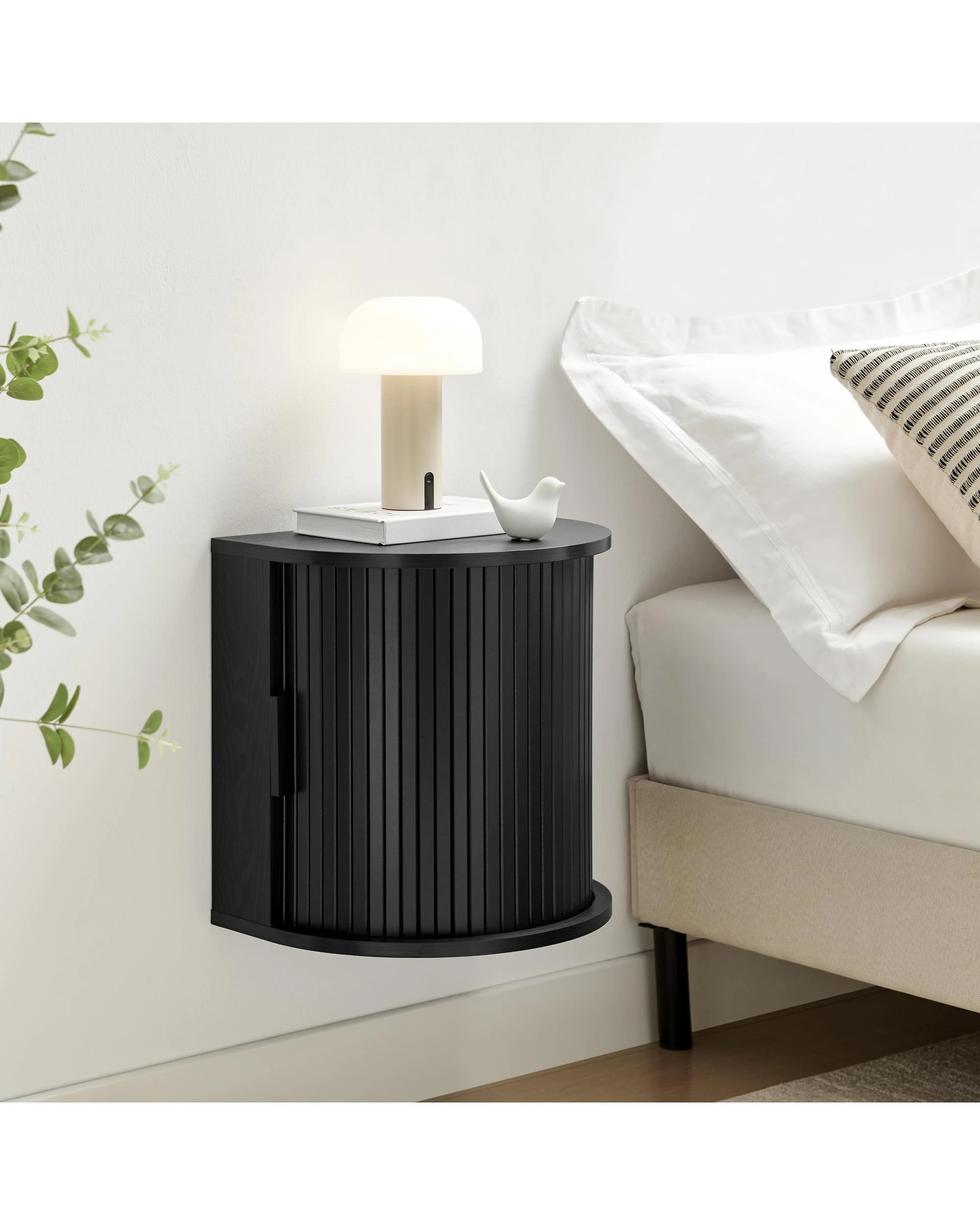 2 Kodu Floating Wall Mount Bedside 1 Door - Black, 2 of 10